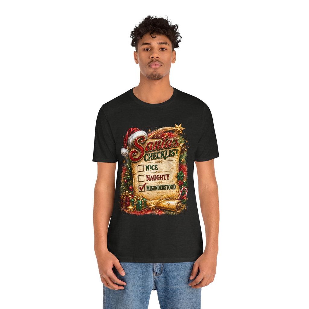 Santa's Checklist: Misunderstood – Funny Christmas T-Shirt