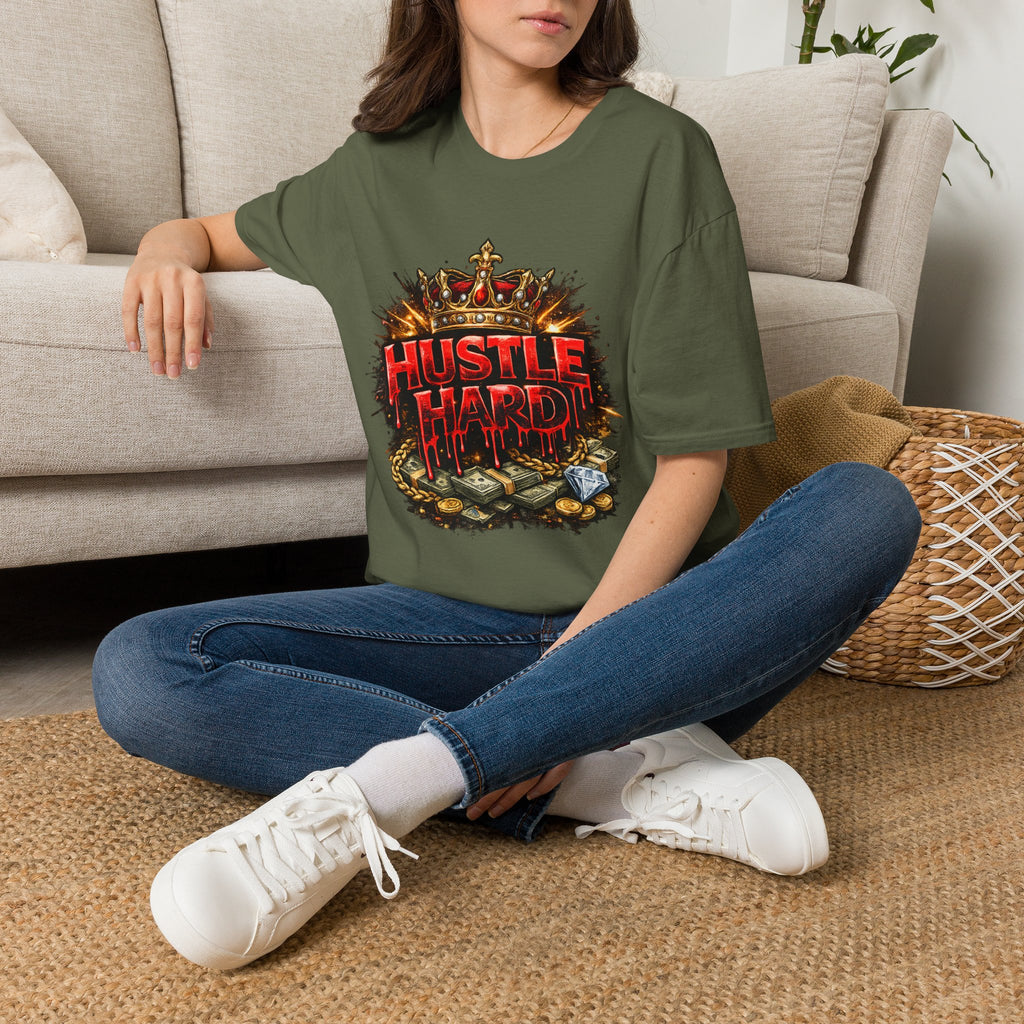 Hustle Hard T-Shirt – Crown & Money Graphic Tee