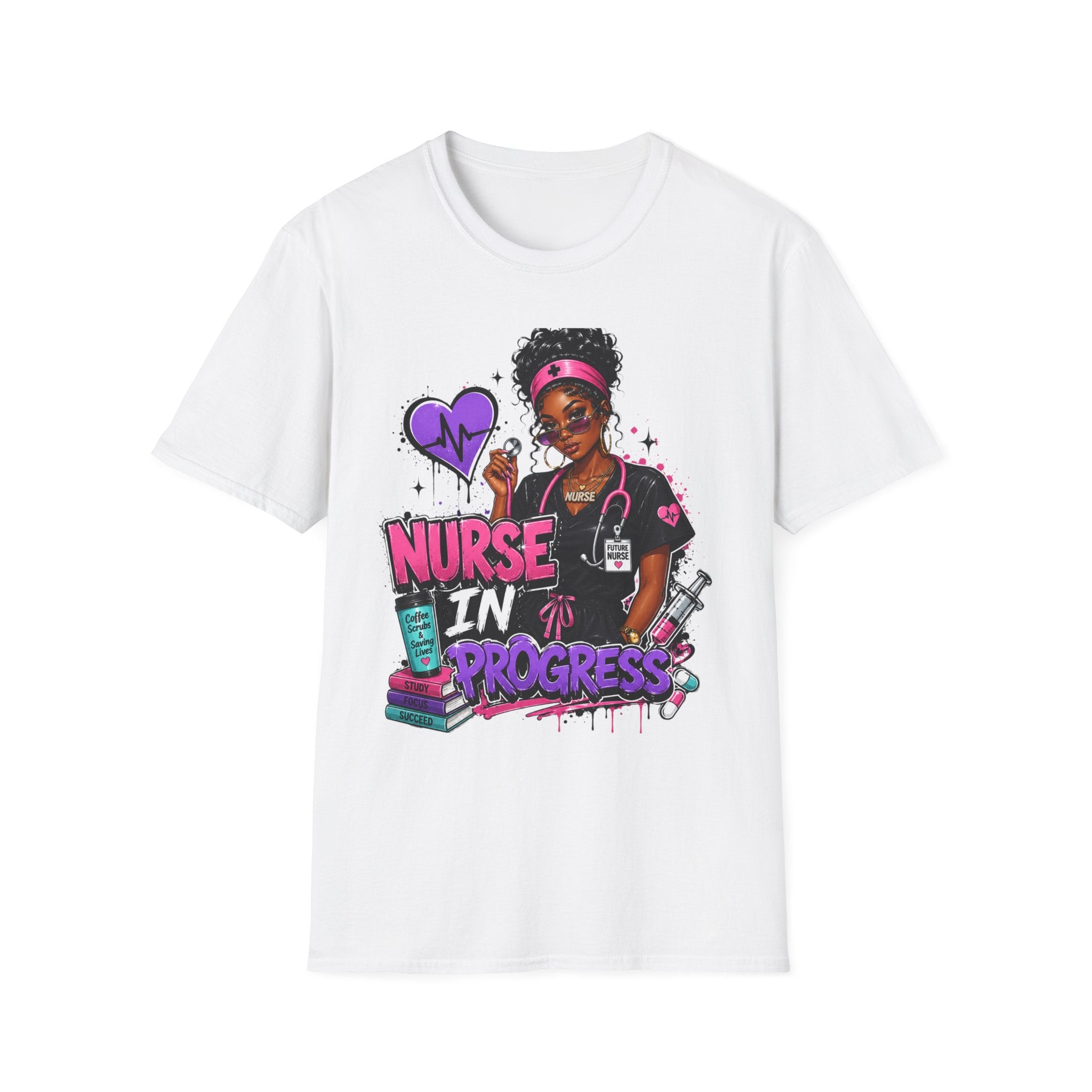 Nurse In Progress T-Shirt | Future Nurse Gift | Black Girl Nurse Graphic Tee