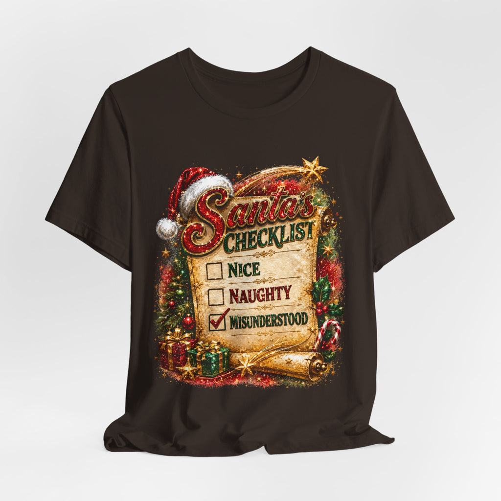 Santa's Checklist: Misunderstood – Funny Christmas T-Shirt
