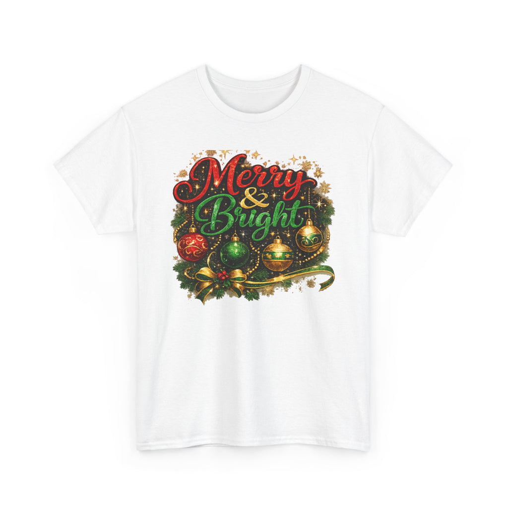 Merry and Bright Christmas Shirt – Glitter Holiday Tee | Classic Christmas Gift