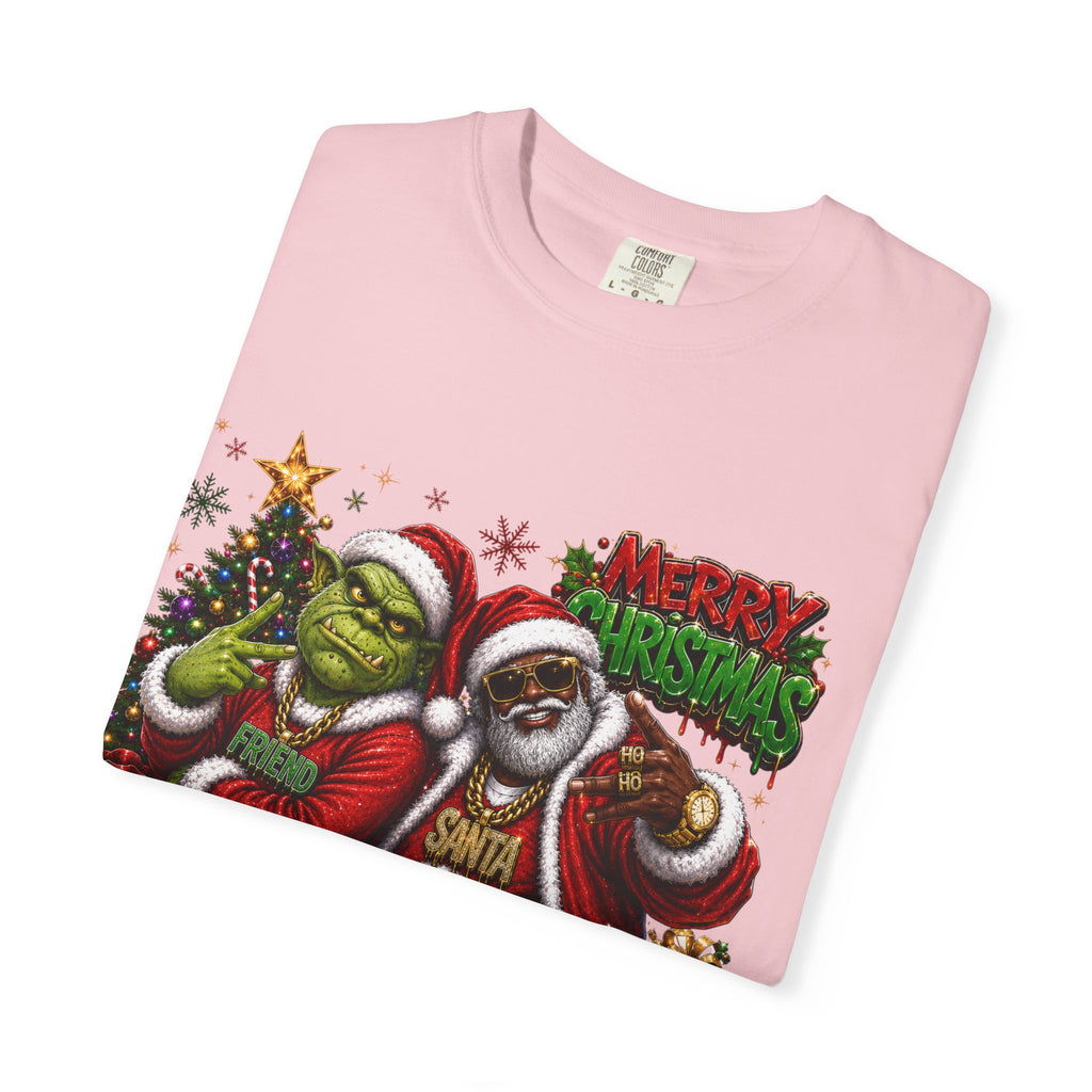 Santa and Friend Merry Christmas Shirt – Hip Hop Holiday Tee | Funny Christmas Gift