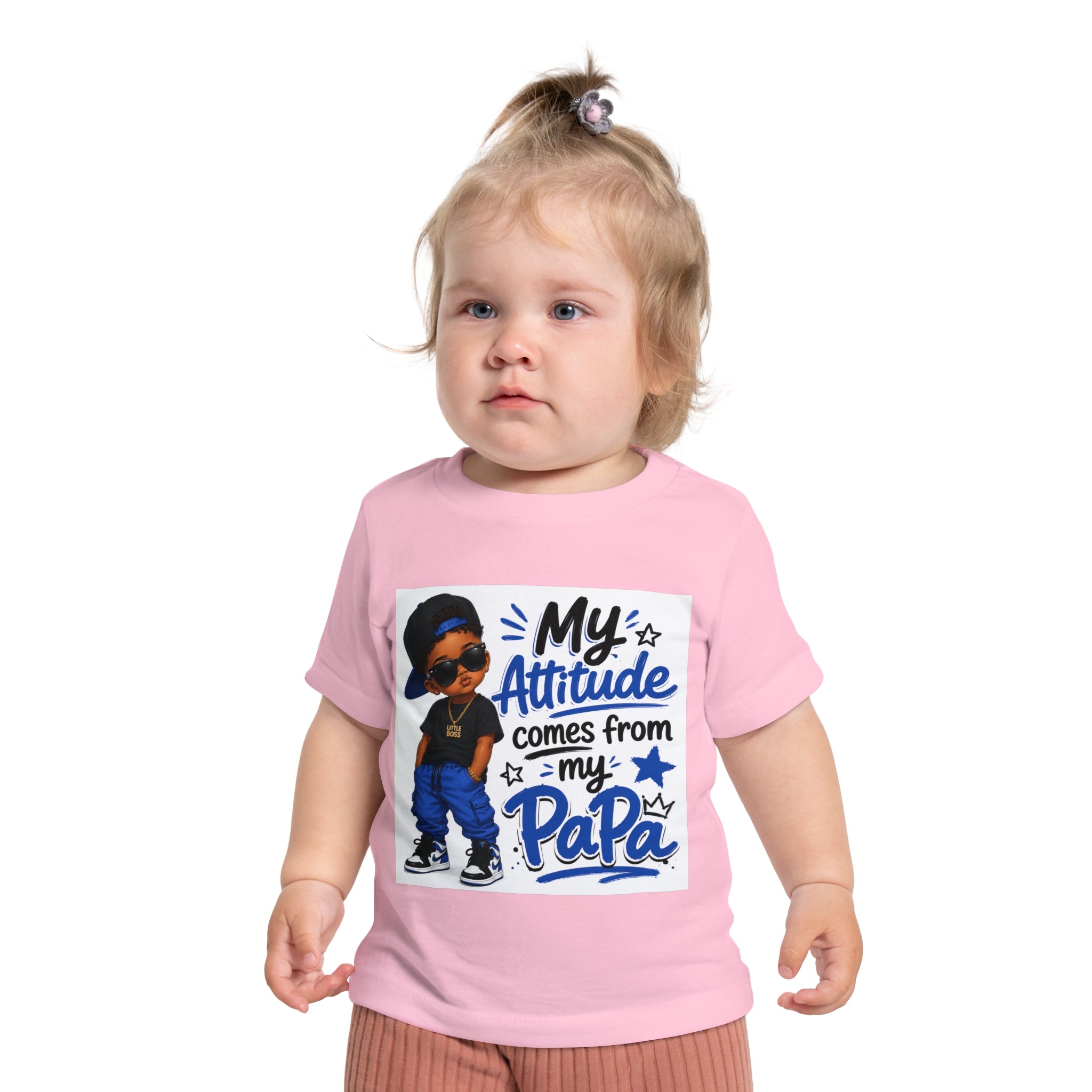 Baby T-Shirt “My Attitude Comes From My Papa” — Cute Papa-Inspired Infant Tee