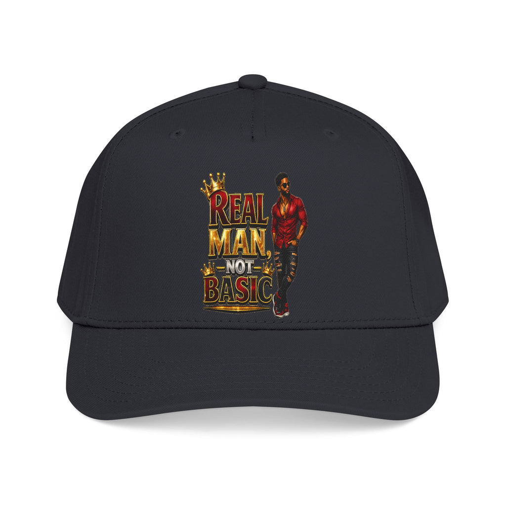 Real Man, Not Basic Ball Cap | King Crown Embroidered Snapback Hat