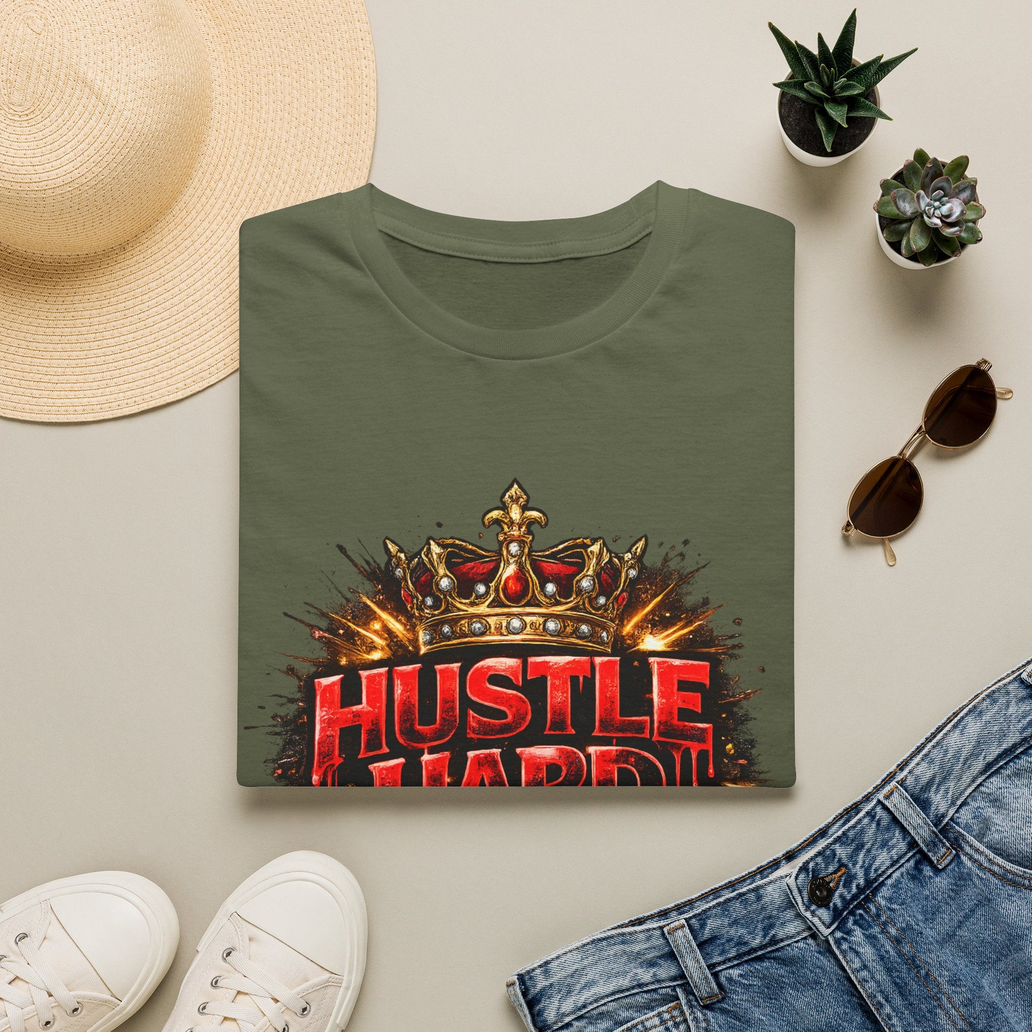 Hustle Hard T-Shirt – Crown & Money Graphic Tee