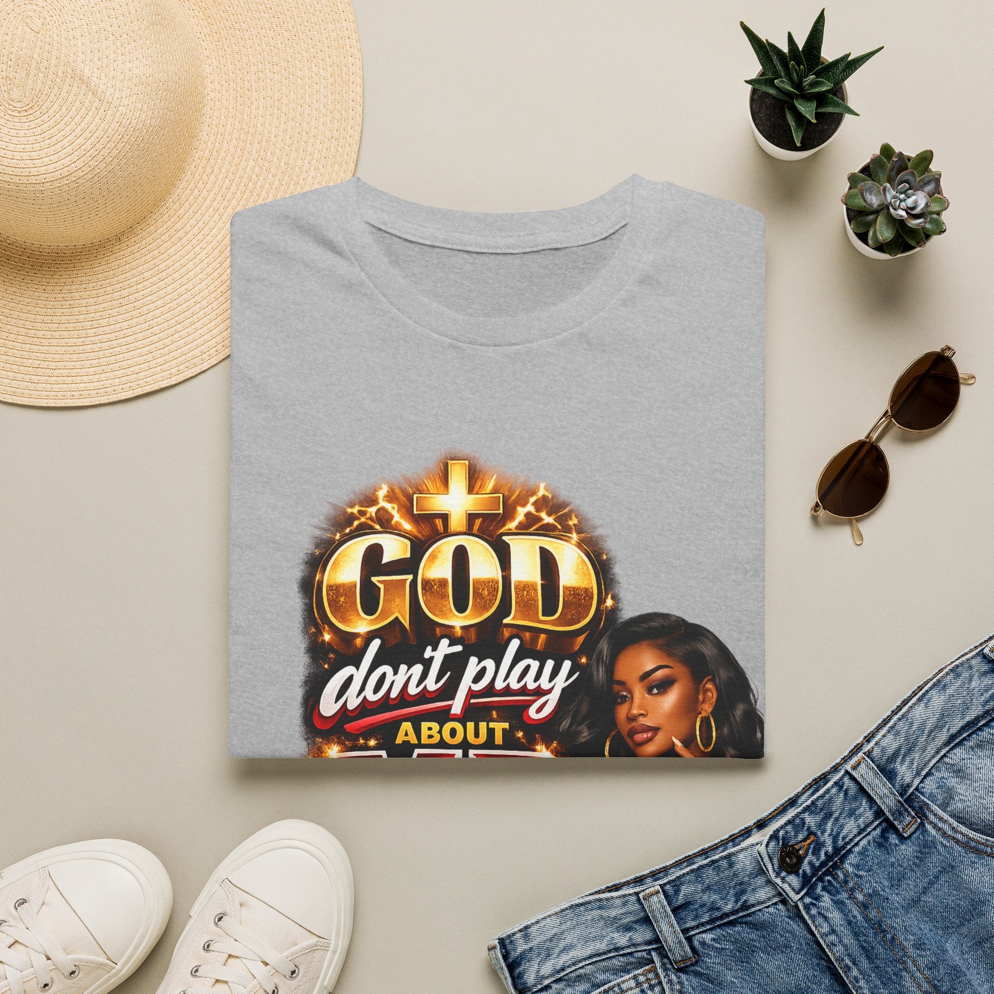 God Don't Play About Me T-Shirt | Faith & Confidence Tee | Bold Black Woman Graphic Tee