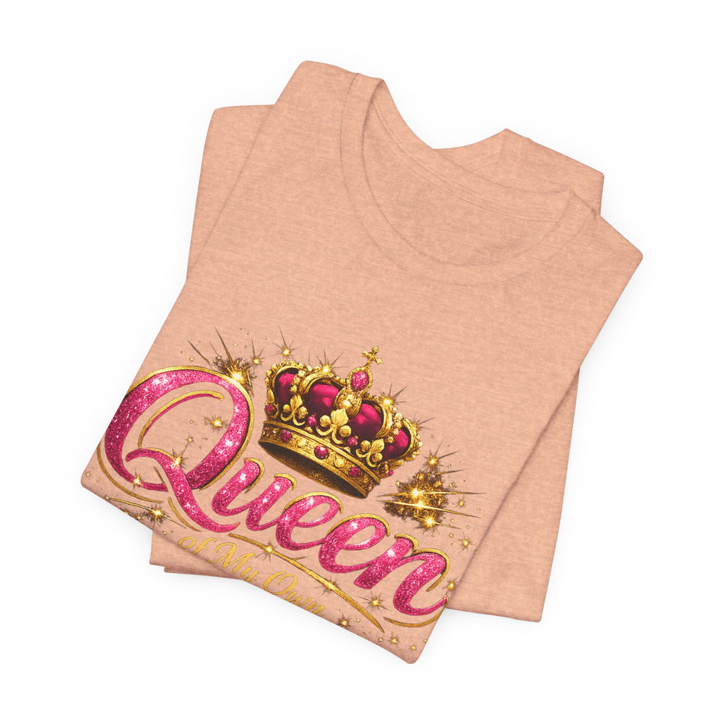 Queen of My Own Life T-Shirt | Crown Glitter Graphic Tee for Women