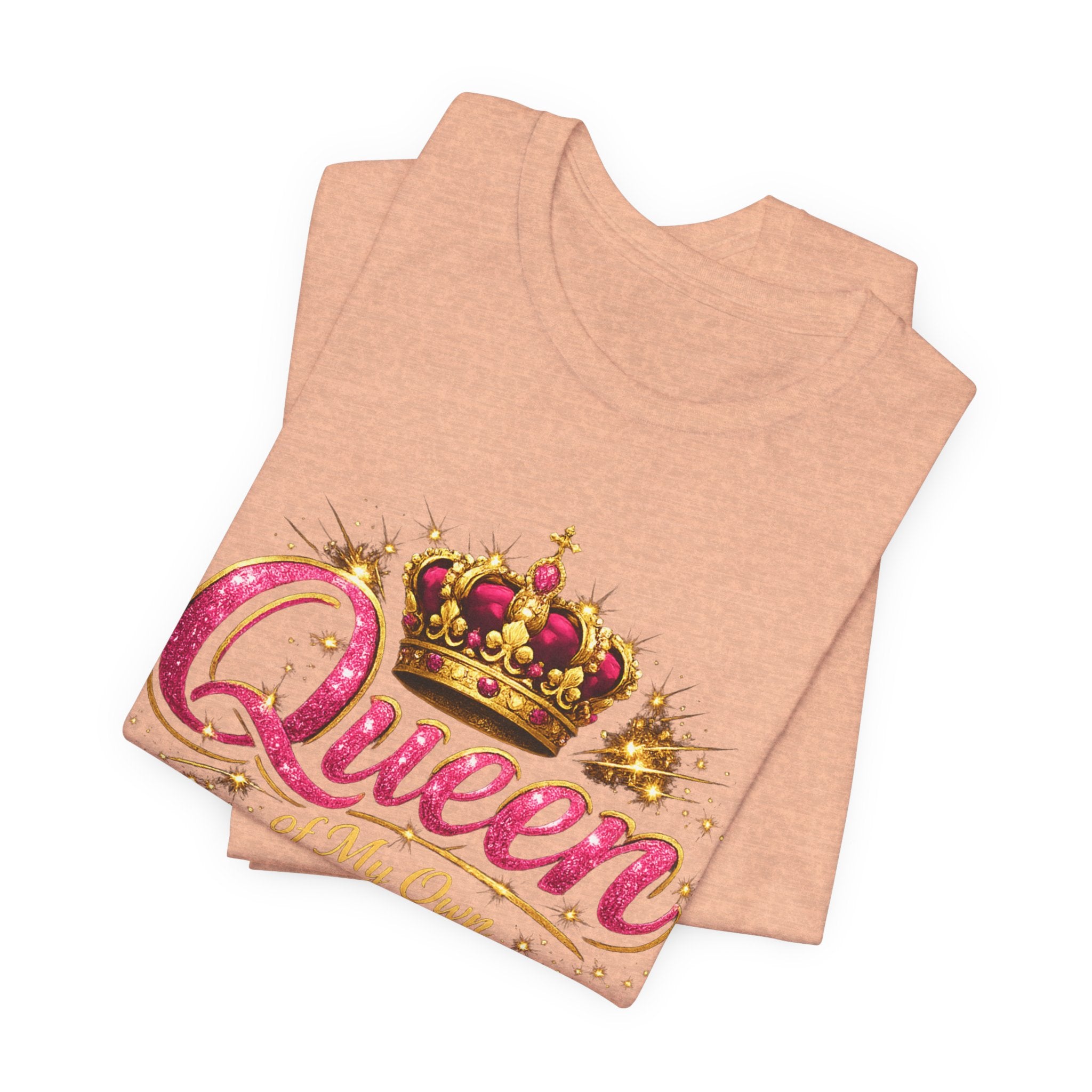 Queen of My Own Life T-Shirt | Crown Glitter Graphic Tee for Women
