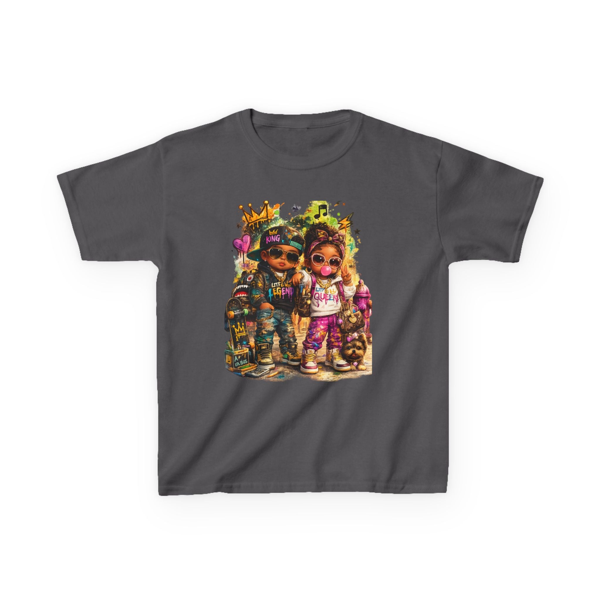 Lil Legend & Lil Queen T-Shirt | Hip Hop Kids Graffiti Graphic Tee | Urban Streetwear Kids Shirt