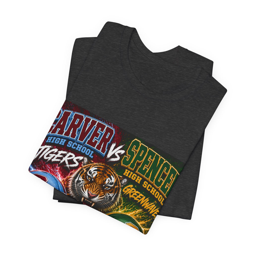 Carver vs Spencer High School Rivalry T-Shirt | Tigers vs Greenwaves Two Schools One Rivalry Tee