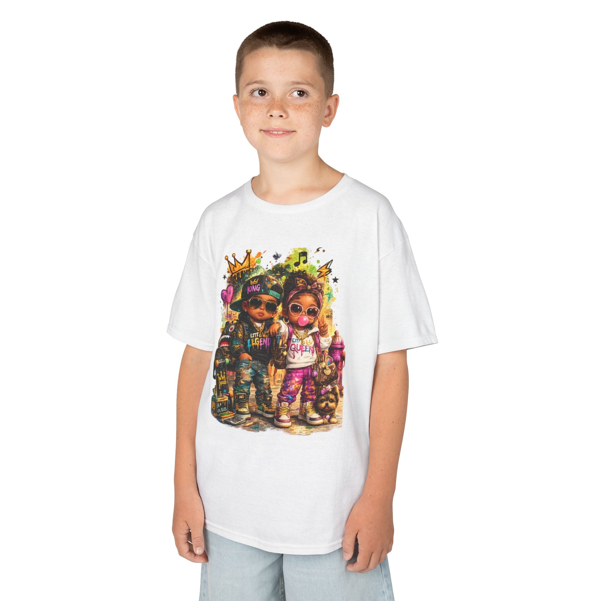 Lil Legend & Lil Queen T-Shirt | Hip Hop Kids Graffiti Graphic Tee | Urban Streetwear Kids Shirt