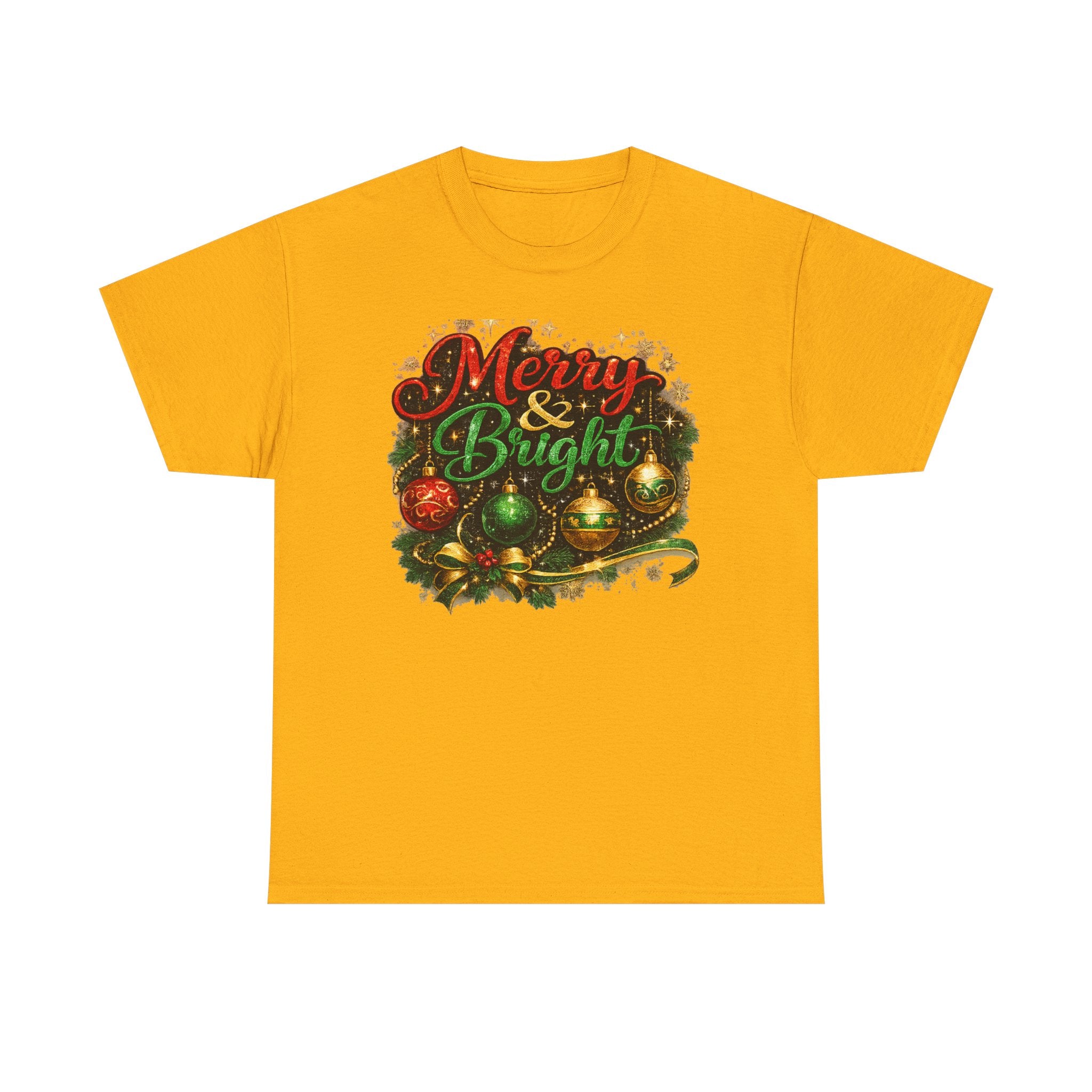 Merry and Bright Christmas Shirt – Glitter Holiday Tee | Classic Christmas Gift