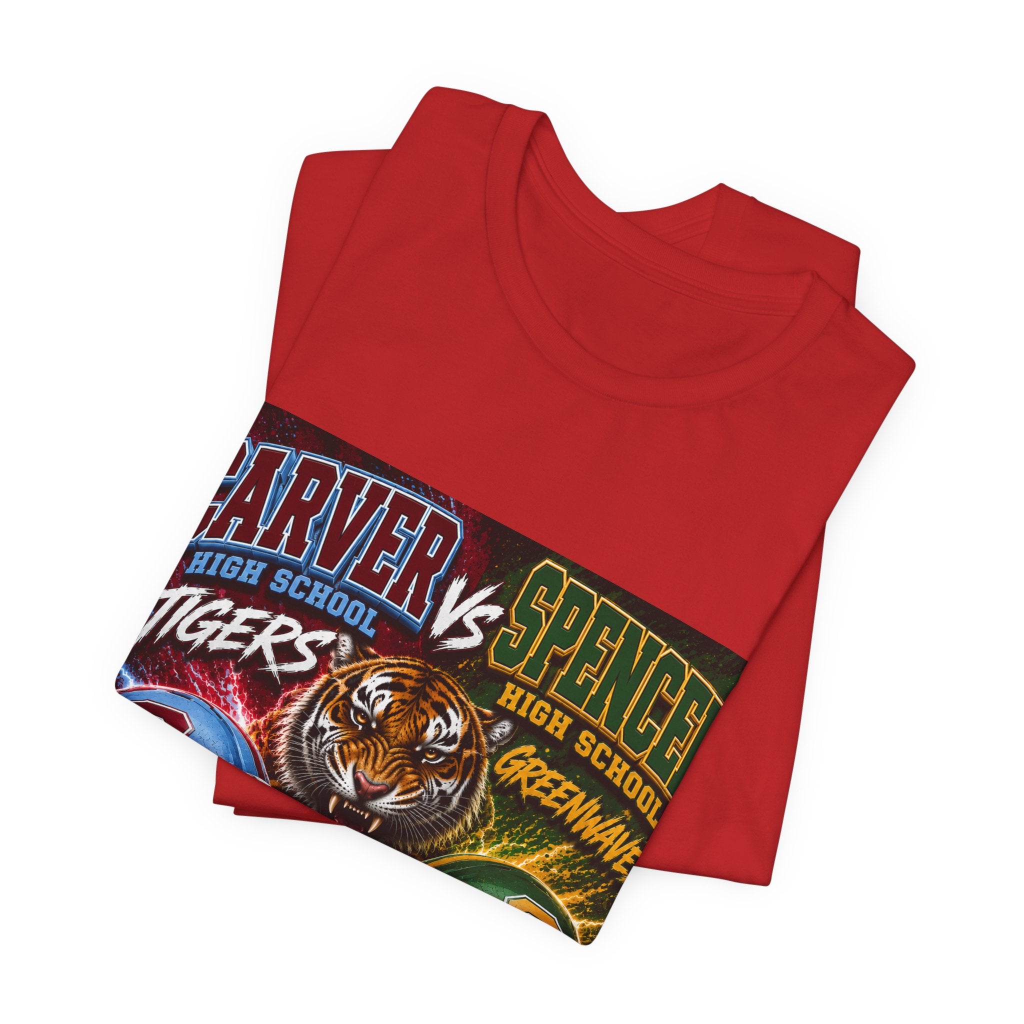 Carver vs Spencer High School Rivalry T-Shirt | Tigers vs Greenwaves Two Schools One Rivalry Tee