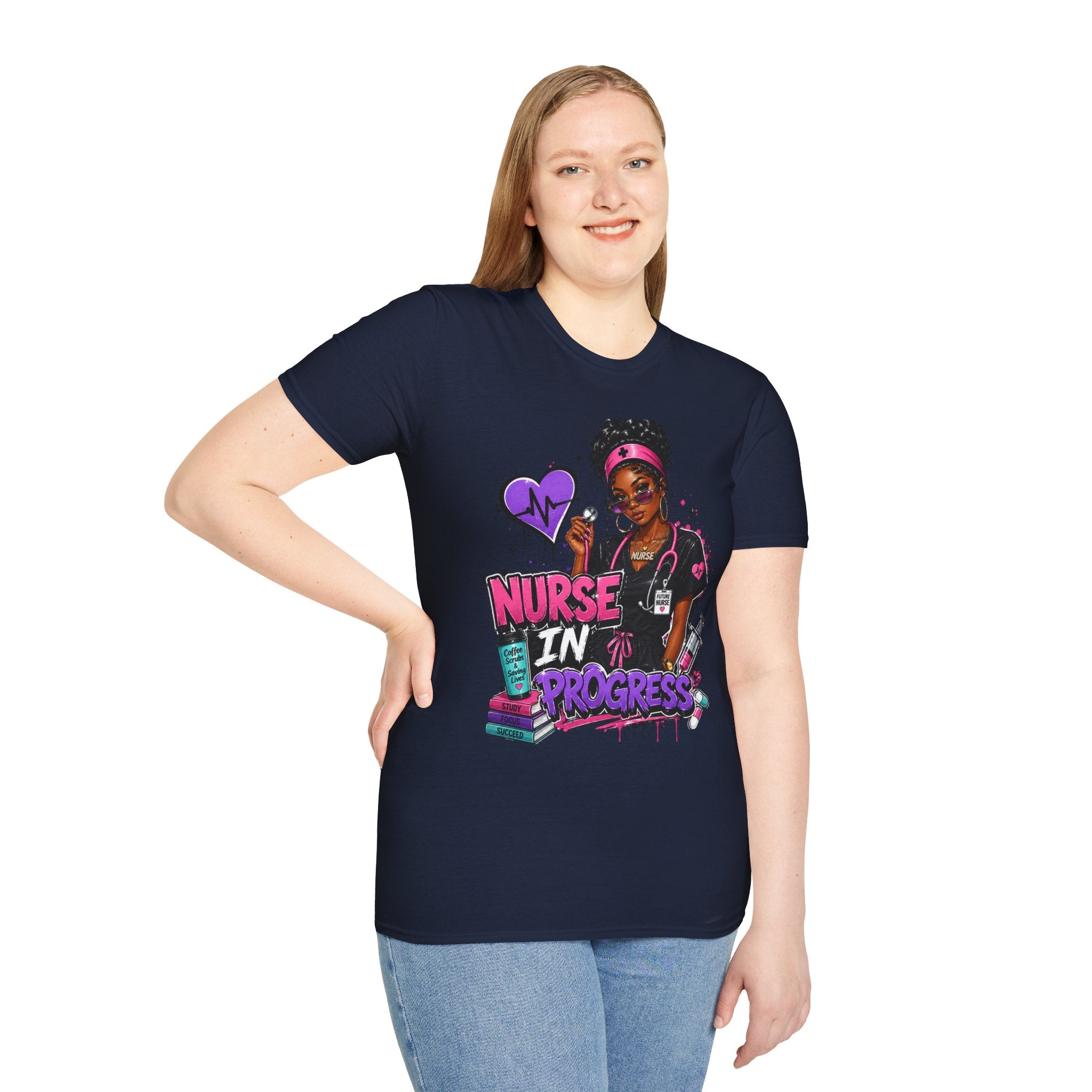 Nurse In Progress T-Shirt | Future Nurse Gift | Black Girl Nurse Graphic Tee