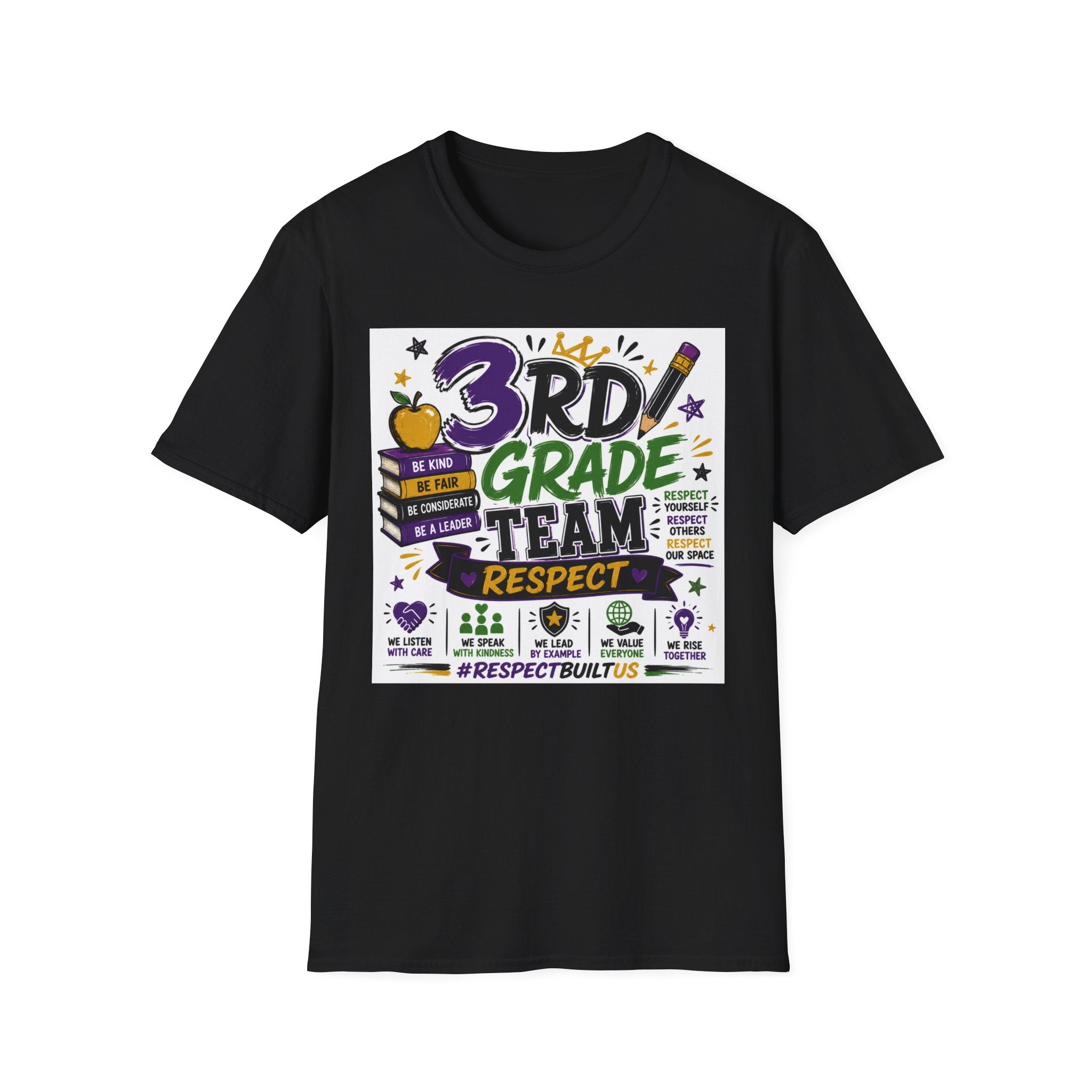 3rd Grade Team T-Shirt — Respect & Be a Leader Teacher/Student School Shirt