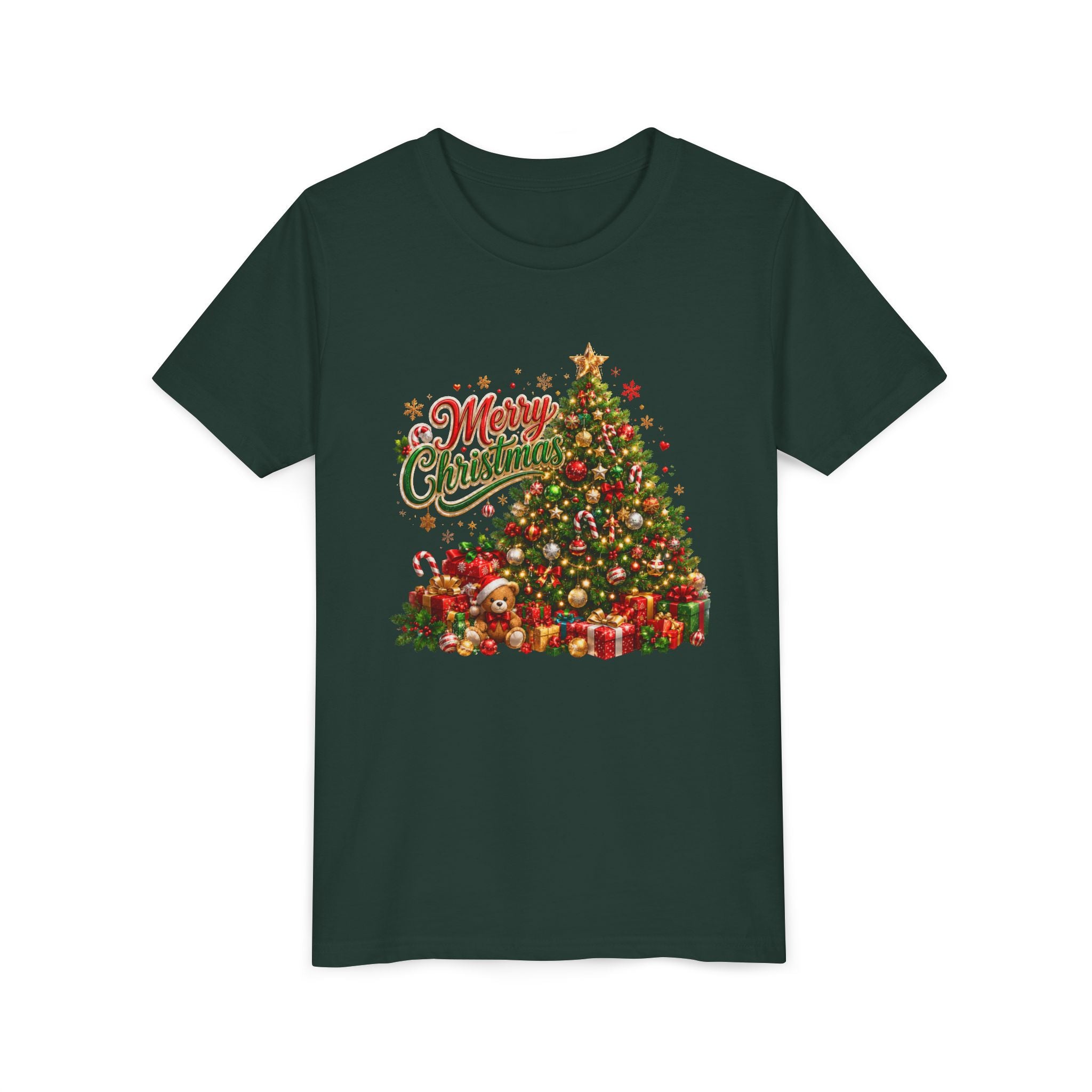 Merry Christmas Tree Shirt – Classic Holiday Tee | Christmas Gift for Kids and Famil