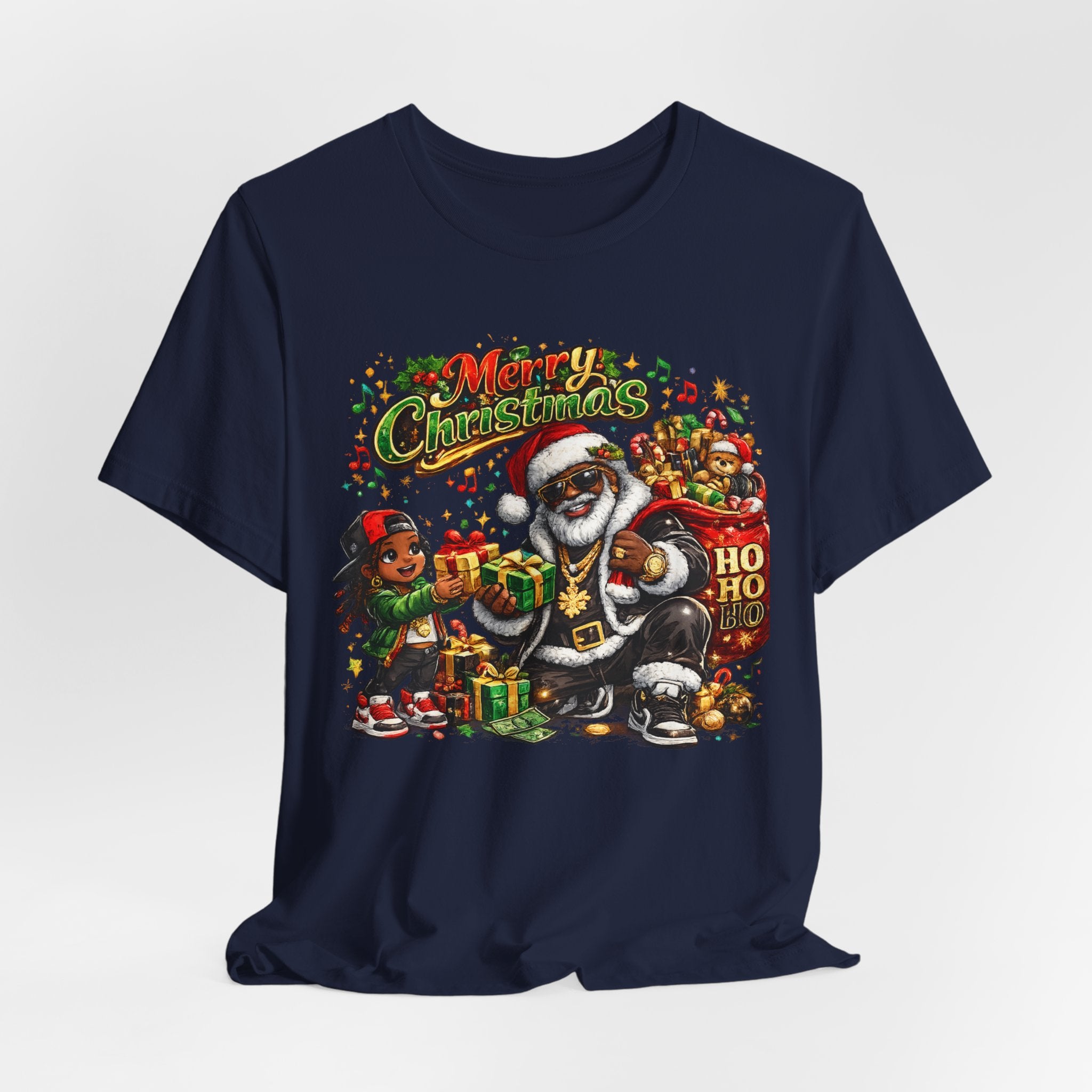 Black Santa Merry Christmas Shirt – Hip Hop Santa Gift Tee | Melanin Family Holiday Shirt