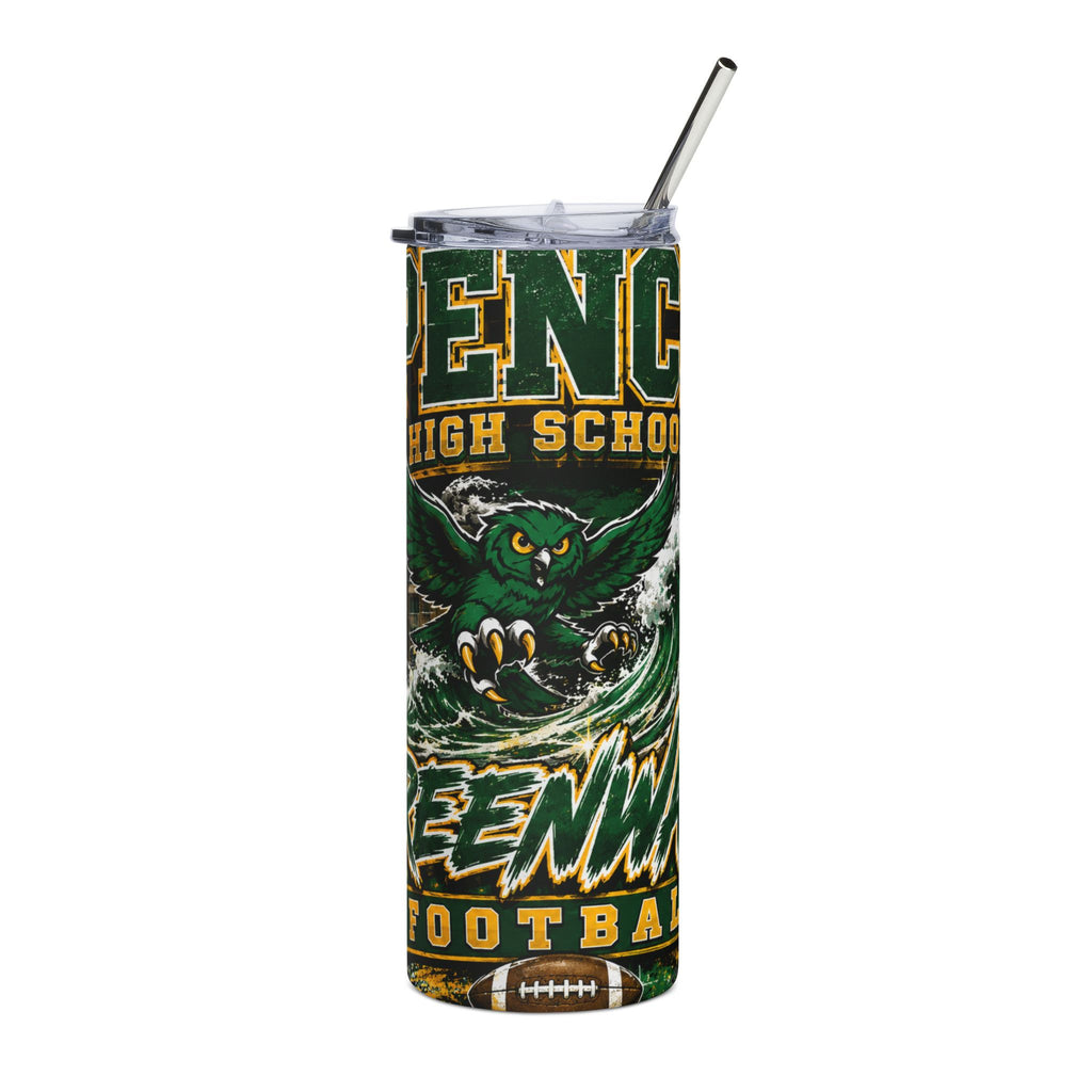 Spencer High School Greenwaves 20oz Stainless Steel Tumbler – Football Spirit