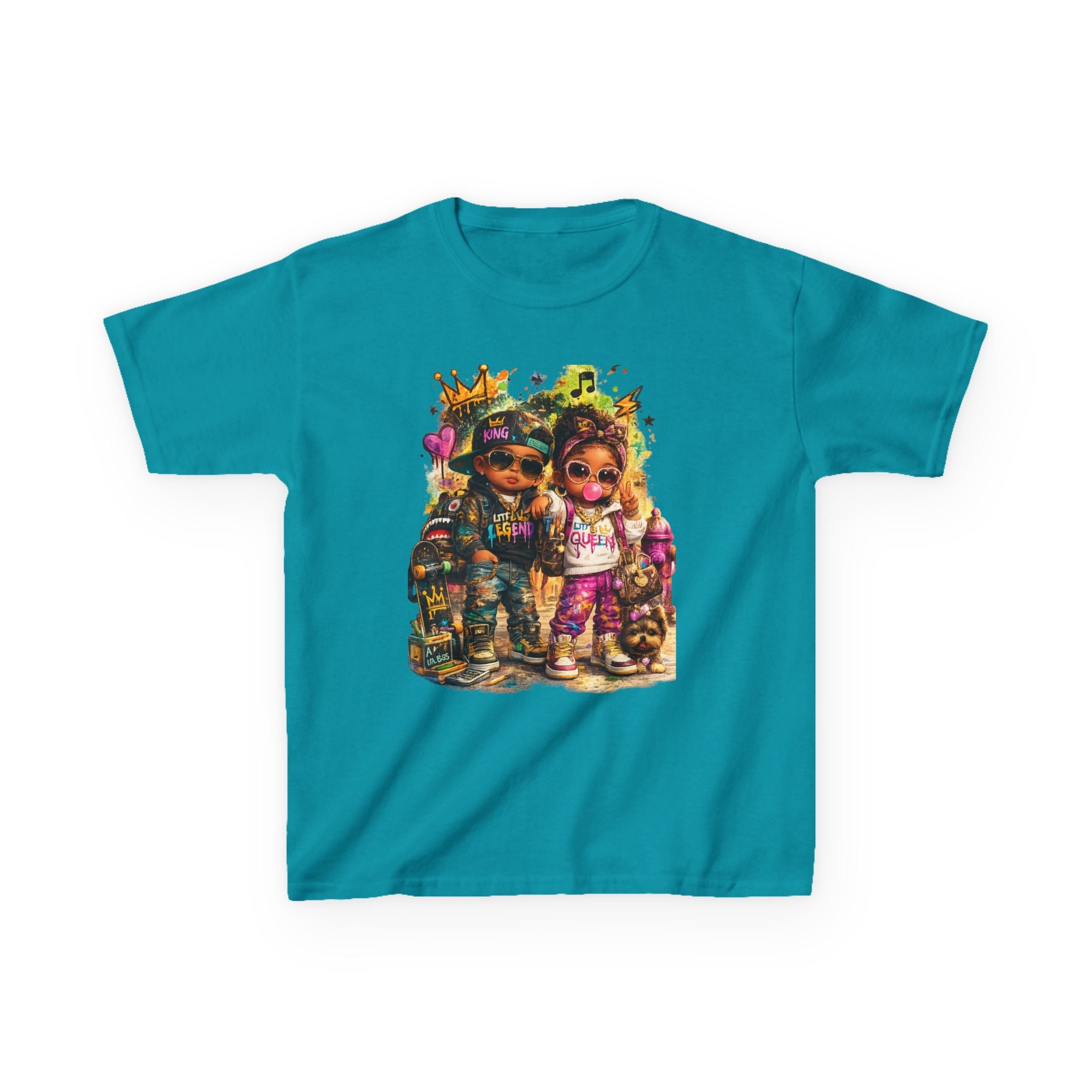 Lil Legend & Lil Queen T-Shirt | Hip Hop Kids Graffiti Graphic Tee | Urban Streetwear Kids Shirt