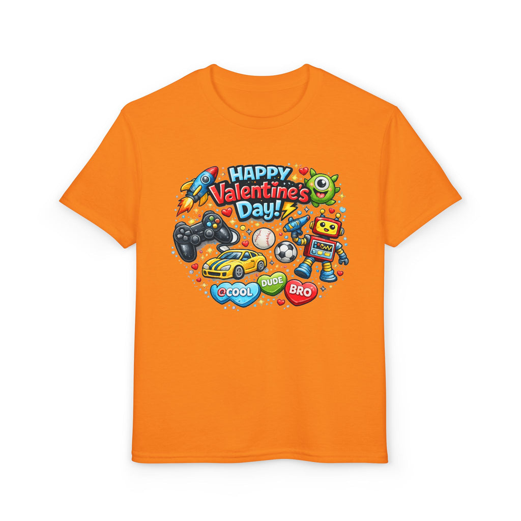 Happy Valentine's Day Cool Dude Bro Youth T-Shirt – Boys Gamer Robot Tee