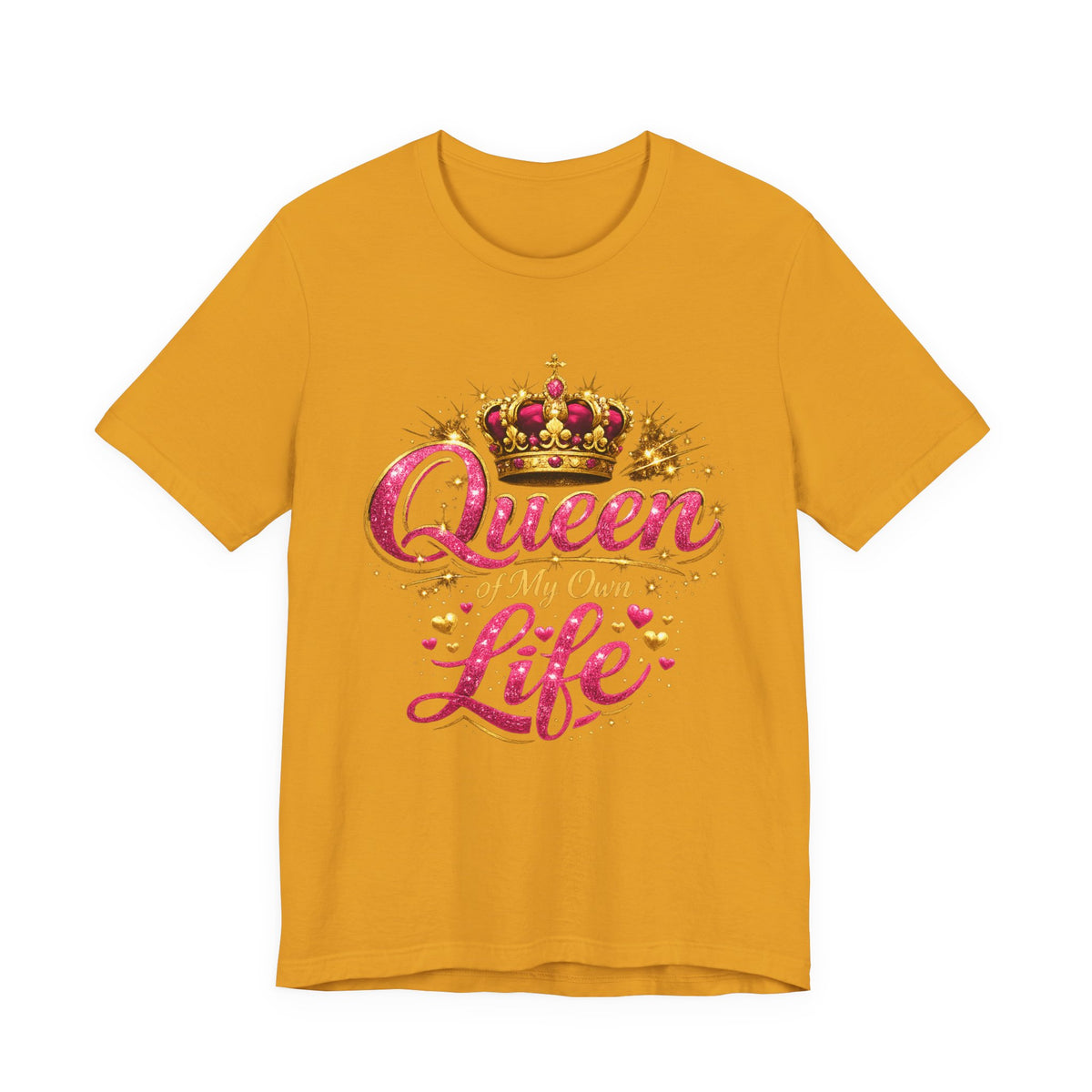 Queen of My Own Life T-Shirt | Crown Glitter Graphic Tee for Women