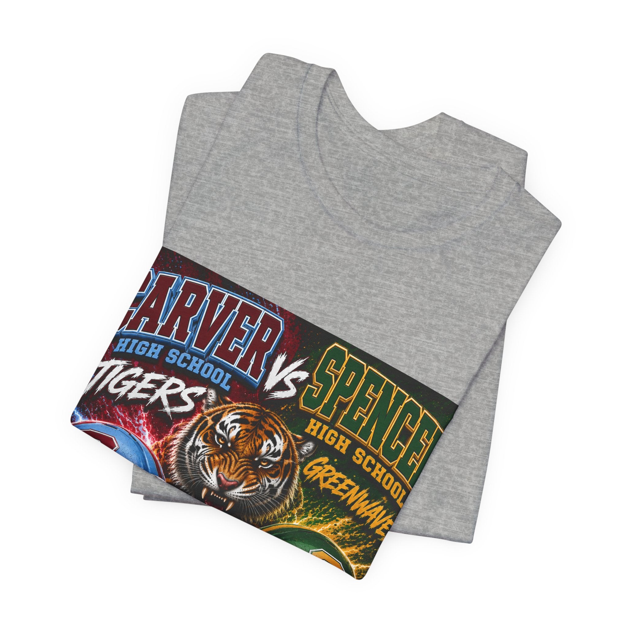 Carver vs Spencer High School Rivalry T-Shirt | Tigers vs Greenwaves Two Schools One Rivalry Tee
