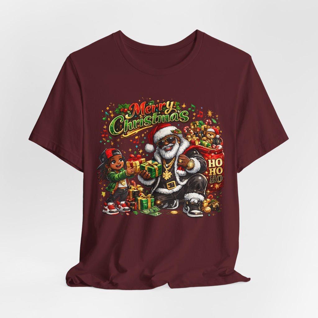Black Santa Merry Christmas Shirt – Hip Hop Santa Gift Tee | Melanin Family Holiday Shirt