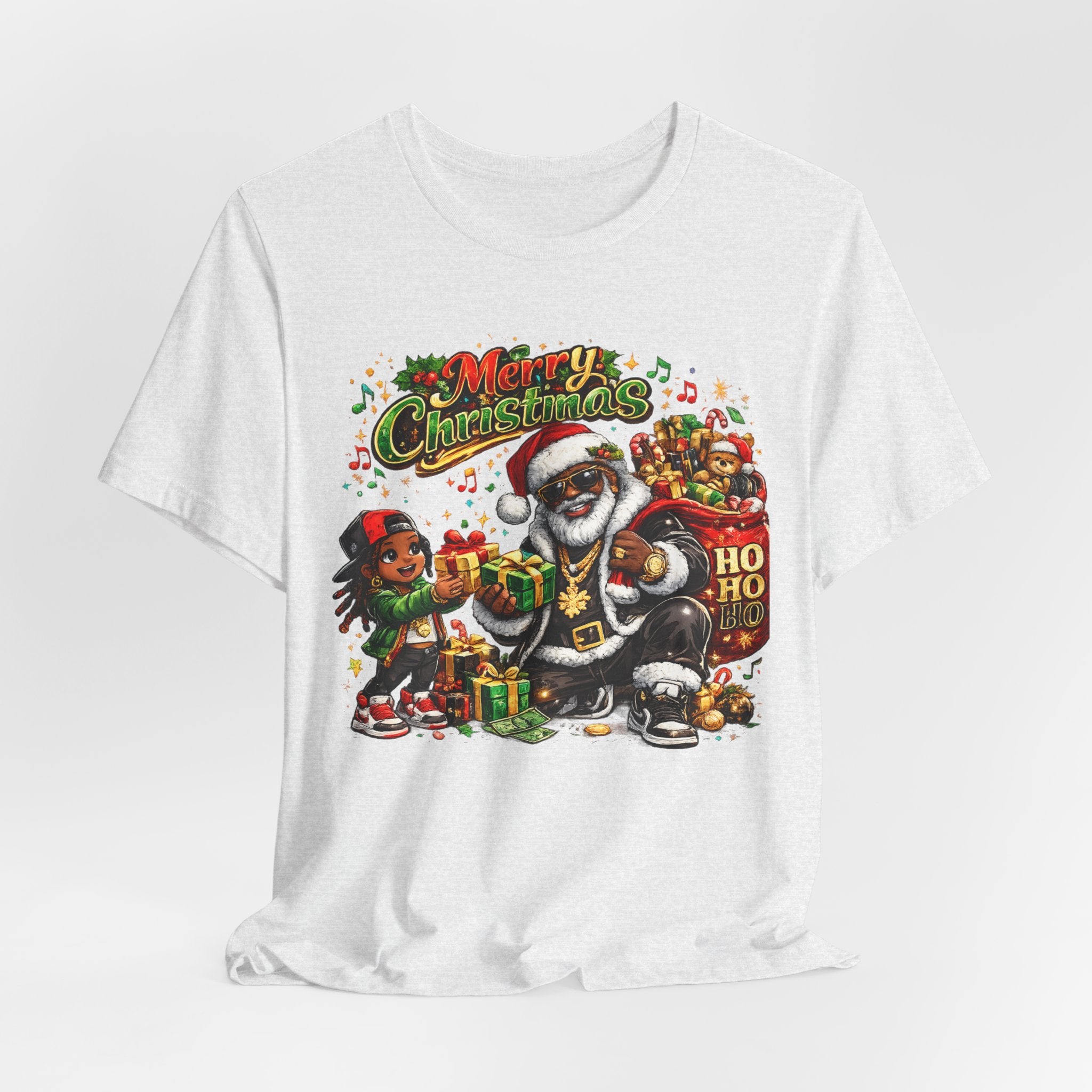 Black Santa Merry Christmas Shirt – Hip Hop Santa Gift Tee | Melanin Family Holiday Shirt