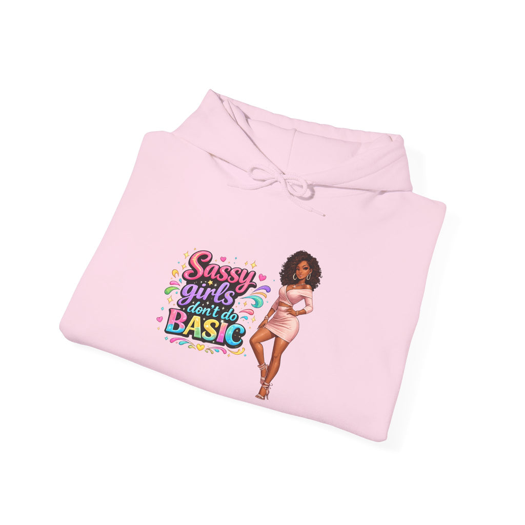 Sassy Girl Isn’t Basic Hoodie – Cute Afro Girl Graphic Sweatshirt