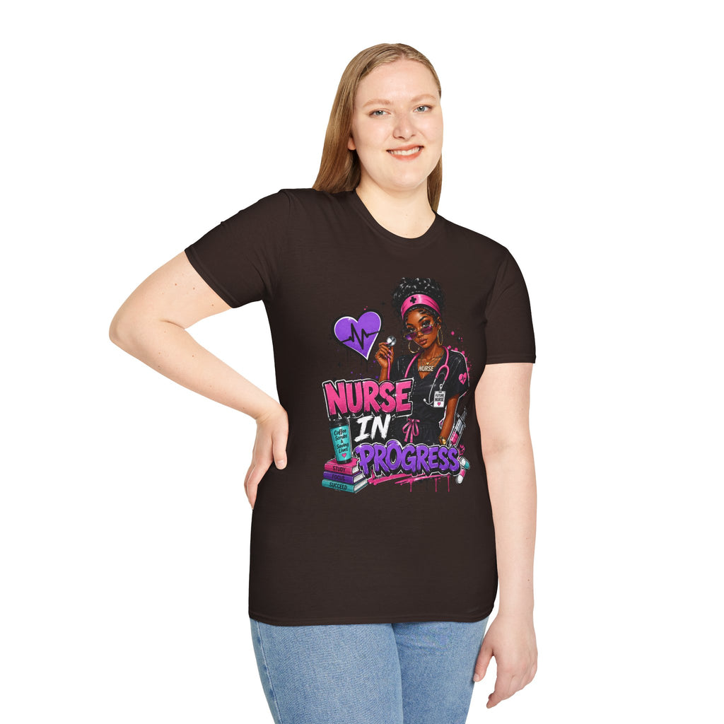 Nurse In Progress T-Shirt | Future Nurse Gift | Black Girl Nurse Graphic Tee