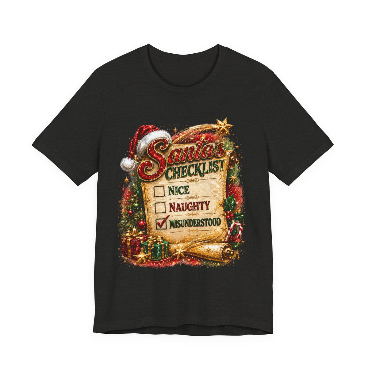 Santa's Checklist: Misunderstood – Funny Christmas T-Shirt