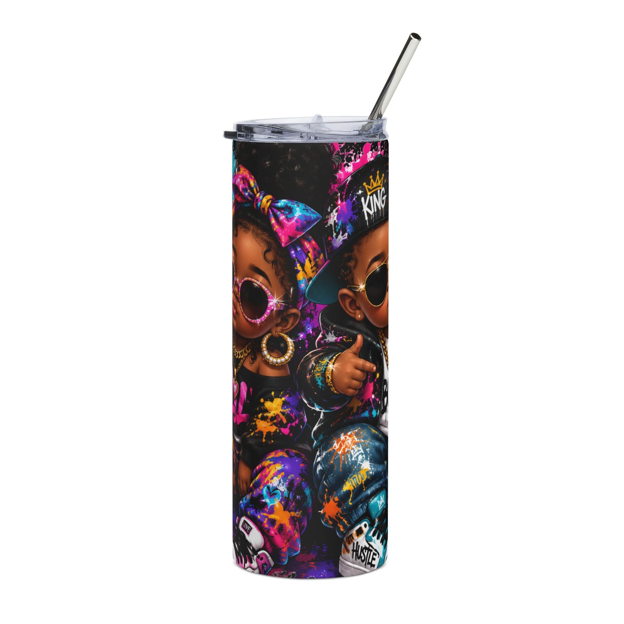 Lil King & Queen Tumbler – Hip Hop Baby Graffiti Graphic Drinkware