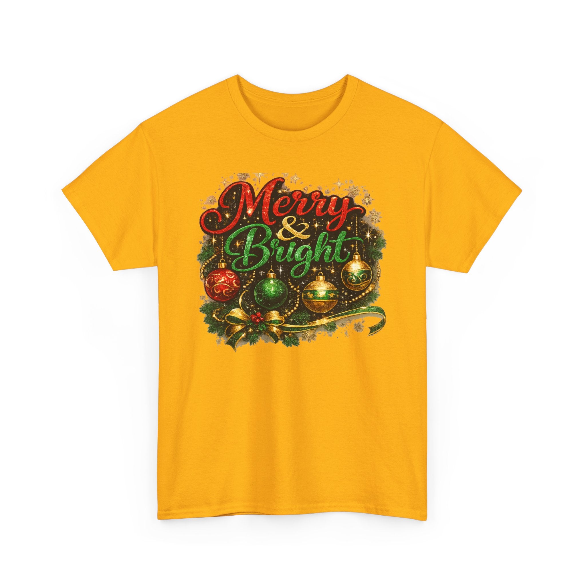 Merry and Bright Christmas Shirt – Glitter Holiday Tee | Classic Christmas Gift