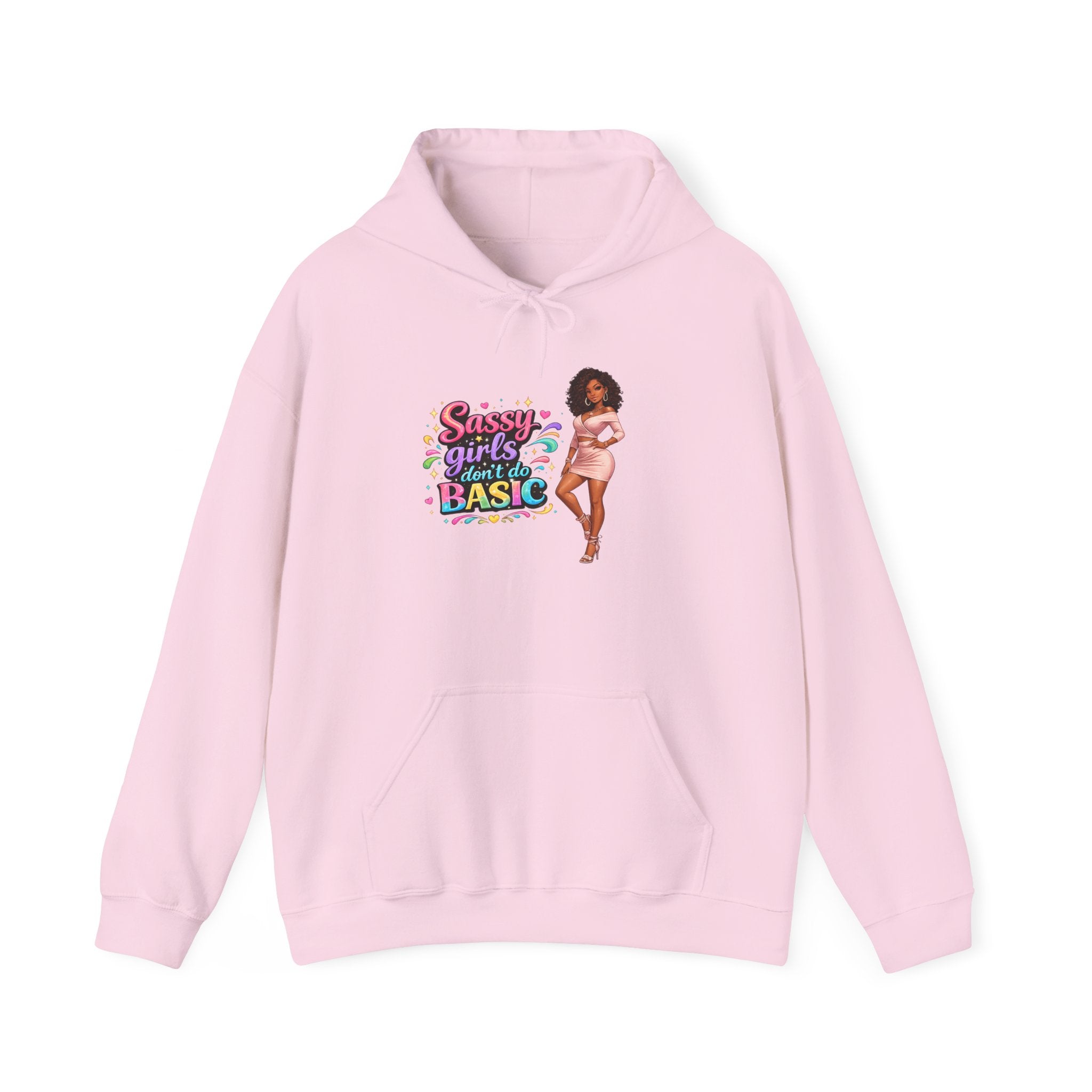 Sassy Girl Isn’t Basic Hoodie – Cute Afro Girl Graphic Sweatshirt