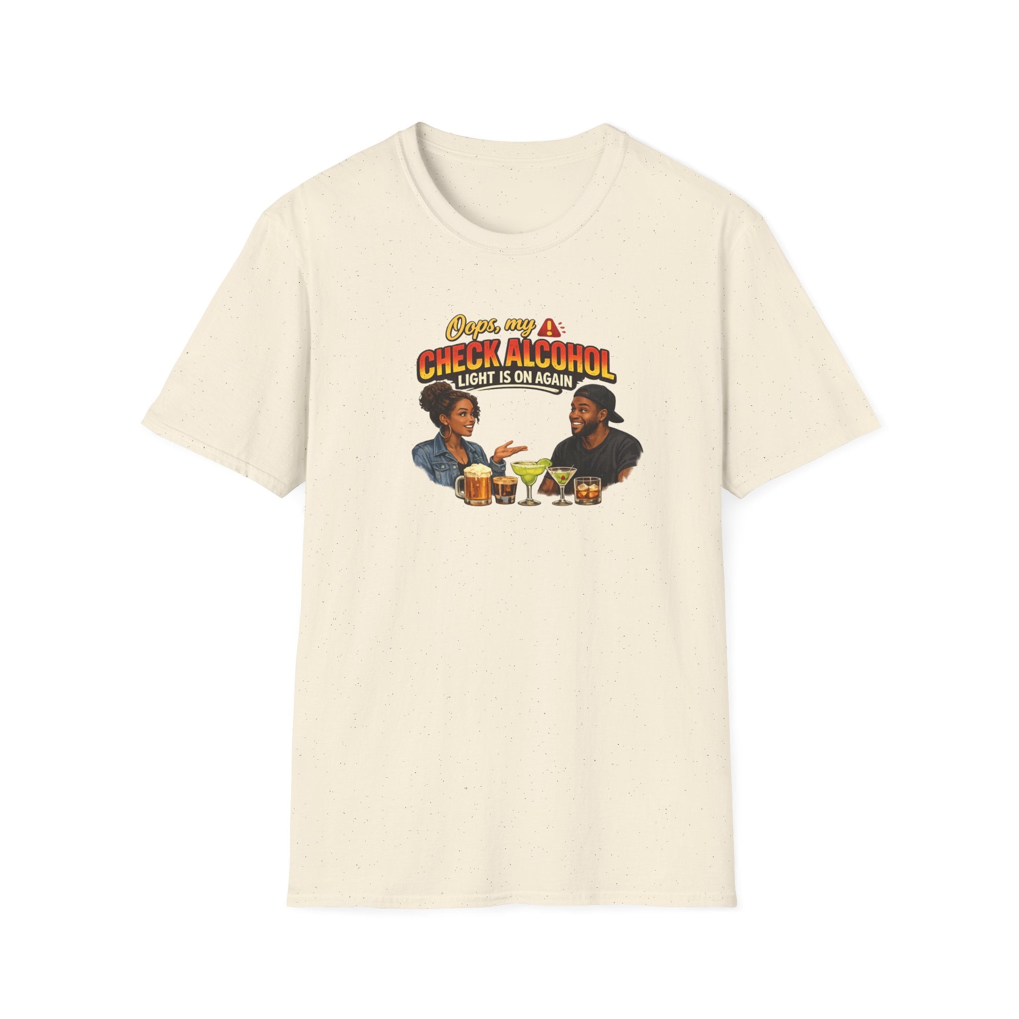 Oops My Check Alcohol Light Is On Again T-Shirt | Funny Drinking Shirt | Day Party Graphic Tee