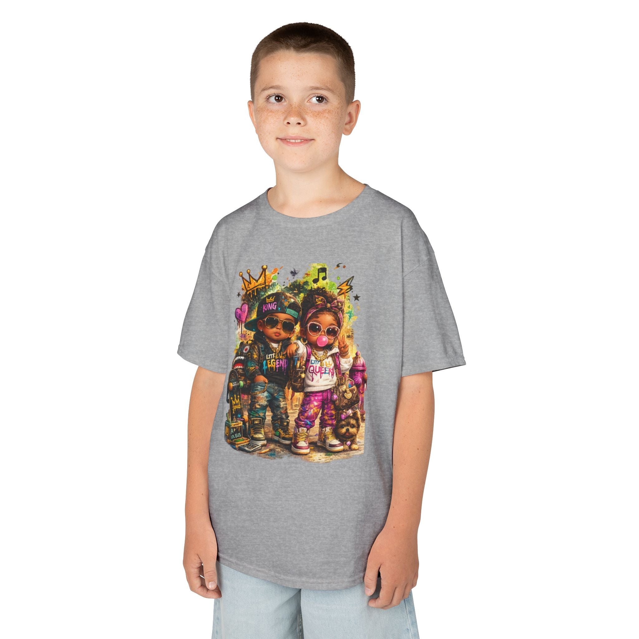 Lil Legend & Lil Queen T-Shirt | Hip Hop Kids Graffiti Graphic Tee | Urban Streetwear Kids Shirt
