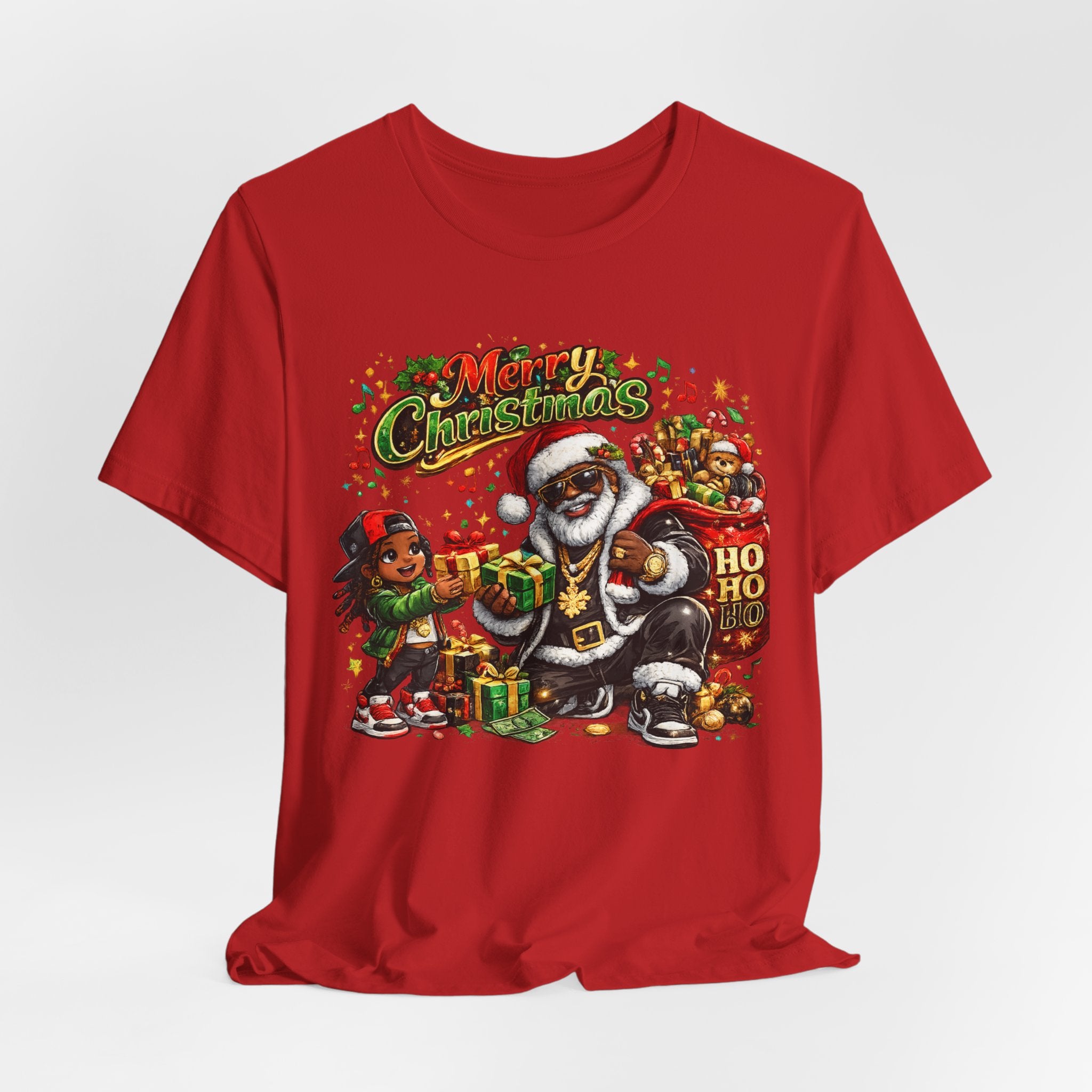 Black Santa Merry Christmas Shirt – Hip Hop Santa Gift Tee | Melanin Family Holiday Shirt