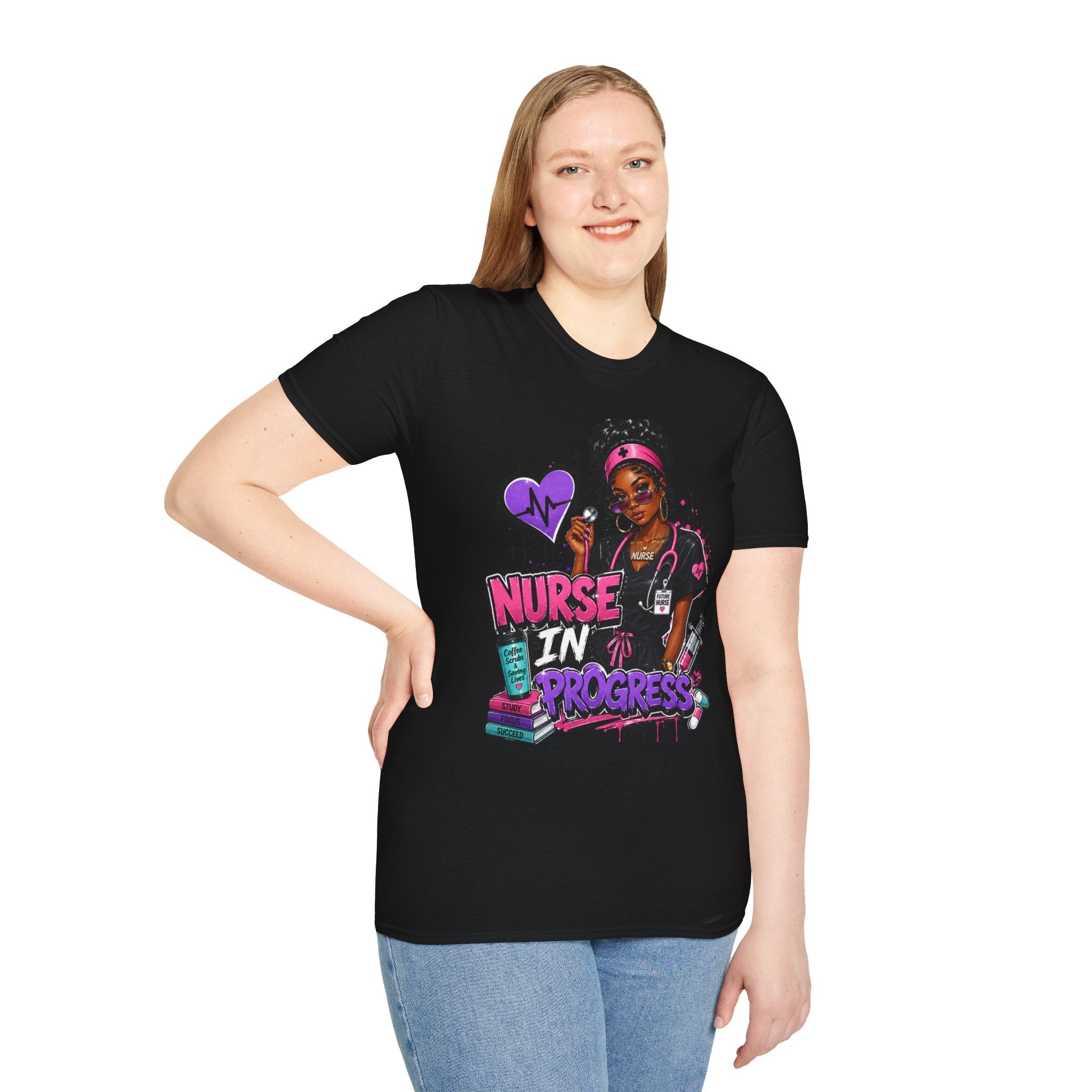 Nurse In Progress T-Shirt | Future Nurse Gift | Black Girl Nurse Graphic Tee