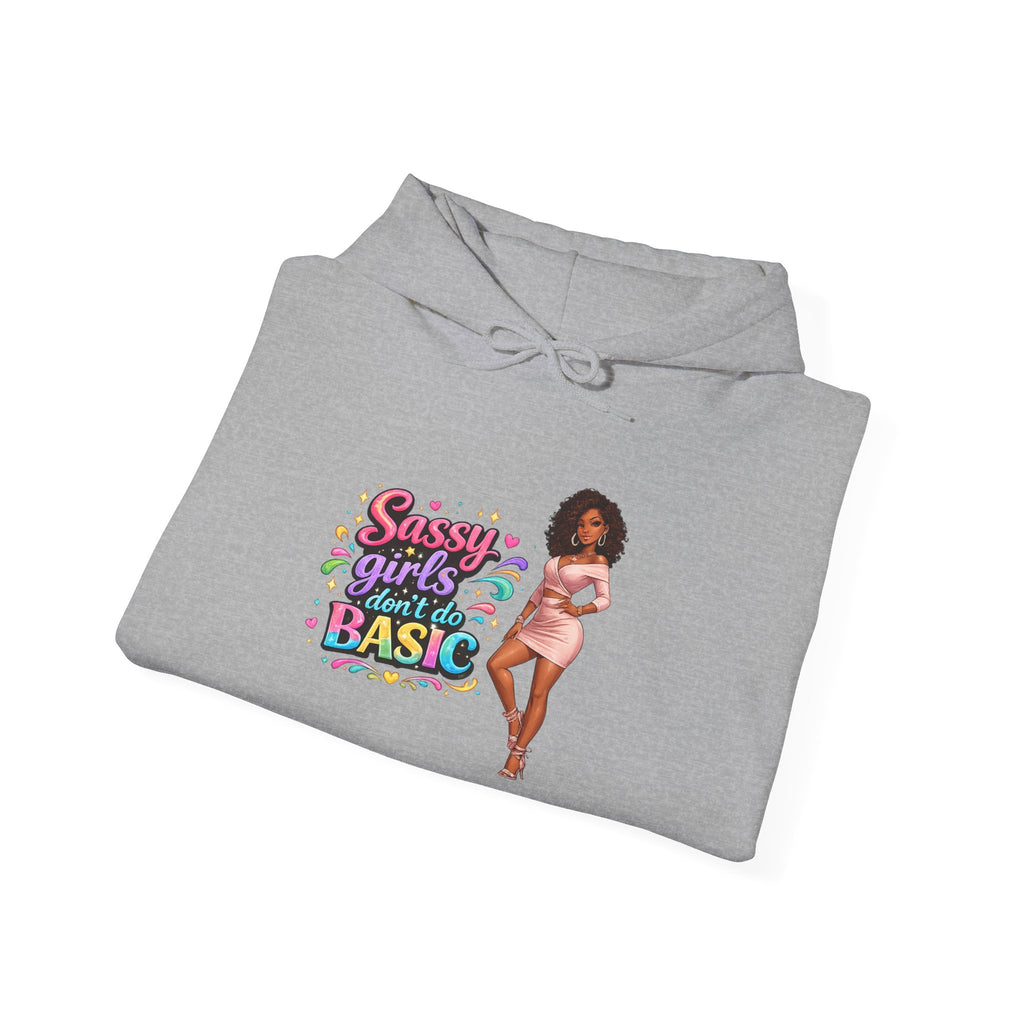 Sassy Girl Isn’t Basic Hoodie – Cute Afro Girl Graphic Sweatshirt