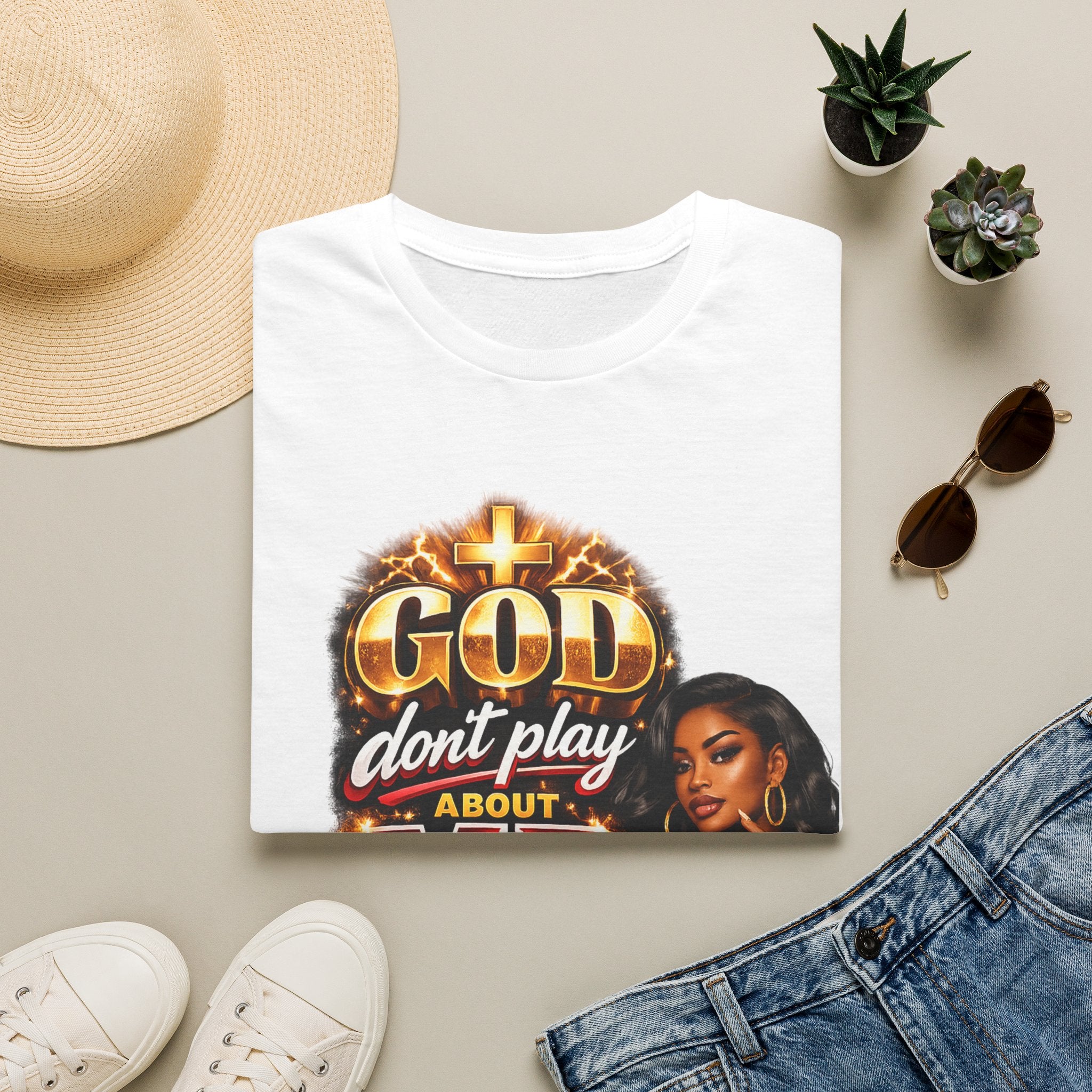 God Don't Play About Me T-Shirt | Faith & Confidence Tee | Bold Black Woman Graphic Tee