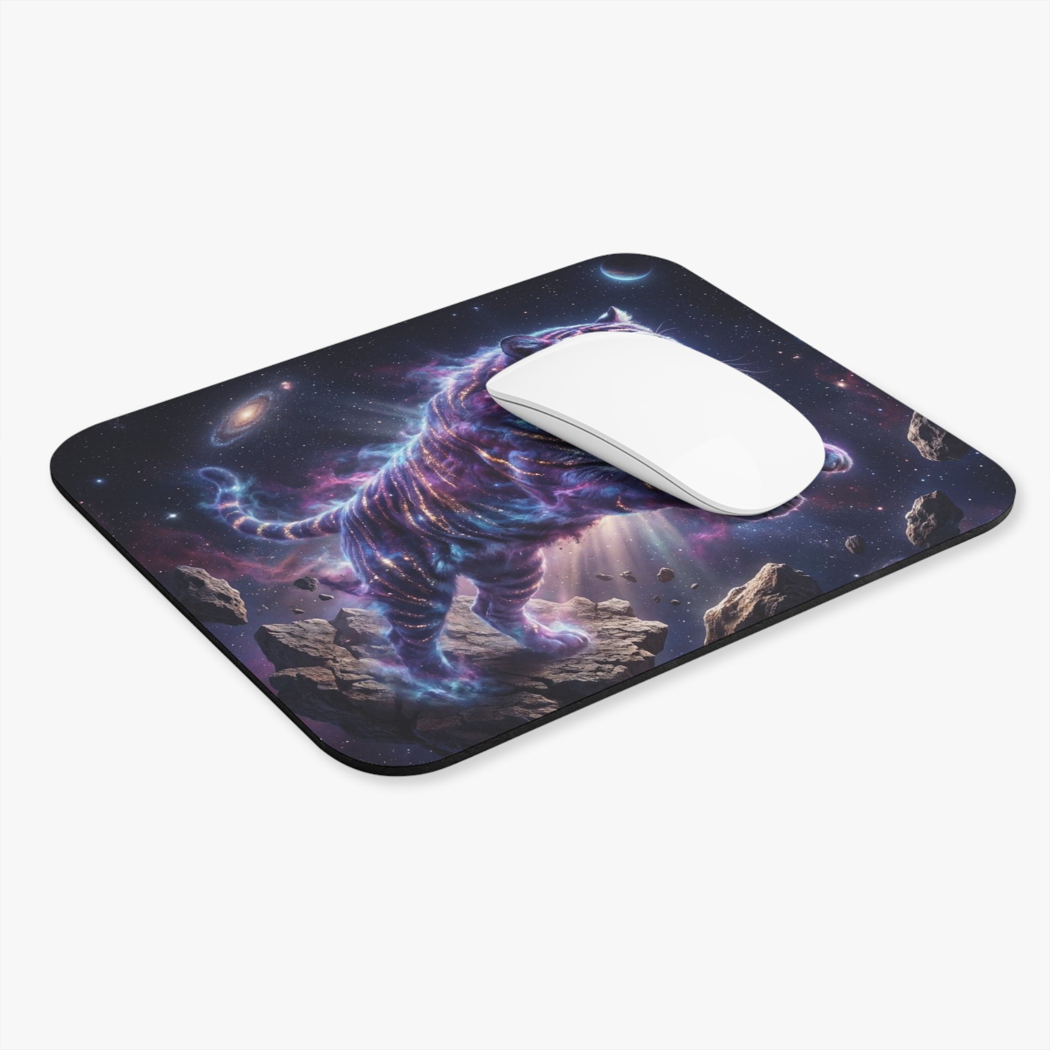 Galaxy Tiger Mouse Pad – Cosmic Space Wild Animal Graphic Desk Accessory