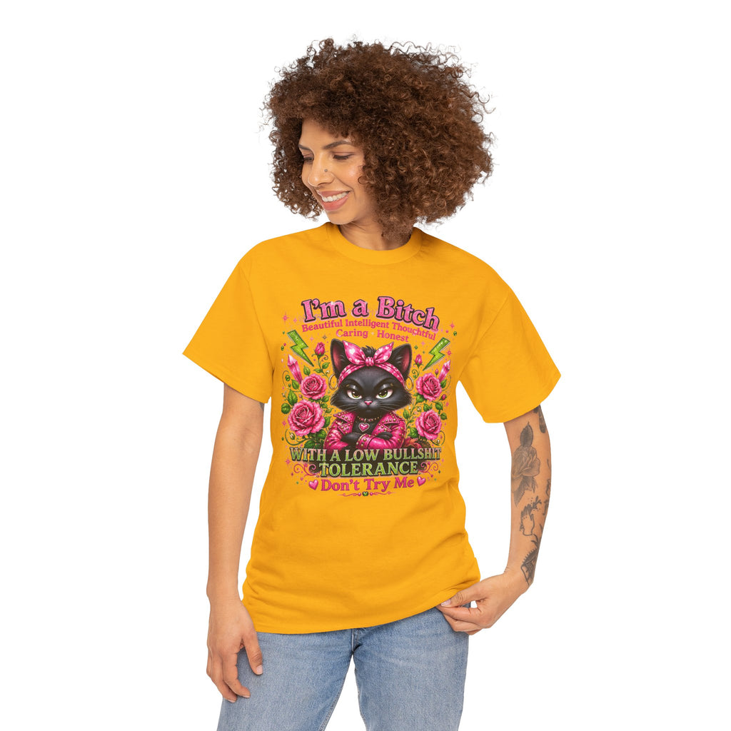 I'm a B.I.T.C.H. Sassy Cat Shirt – Beautiful Intelligent Thoughtful Caring Honest | Funny Attitude Tee