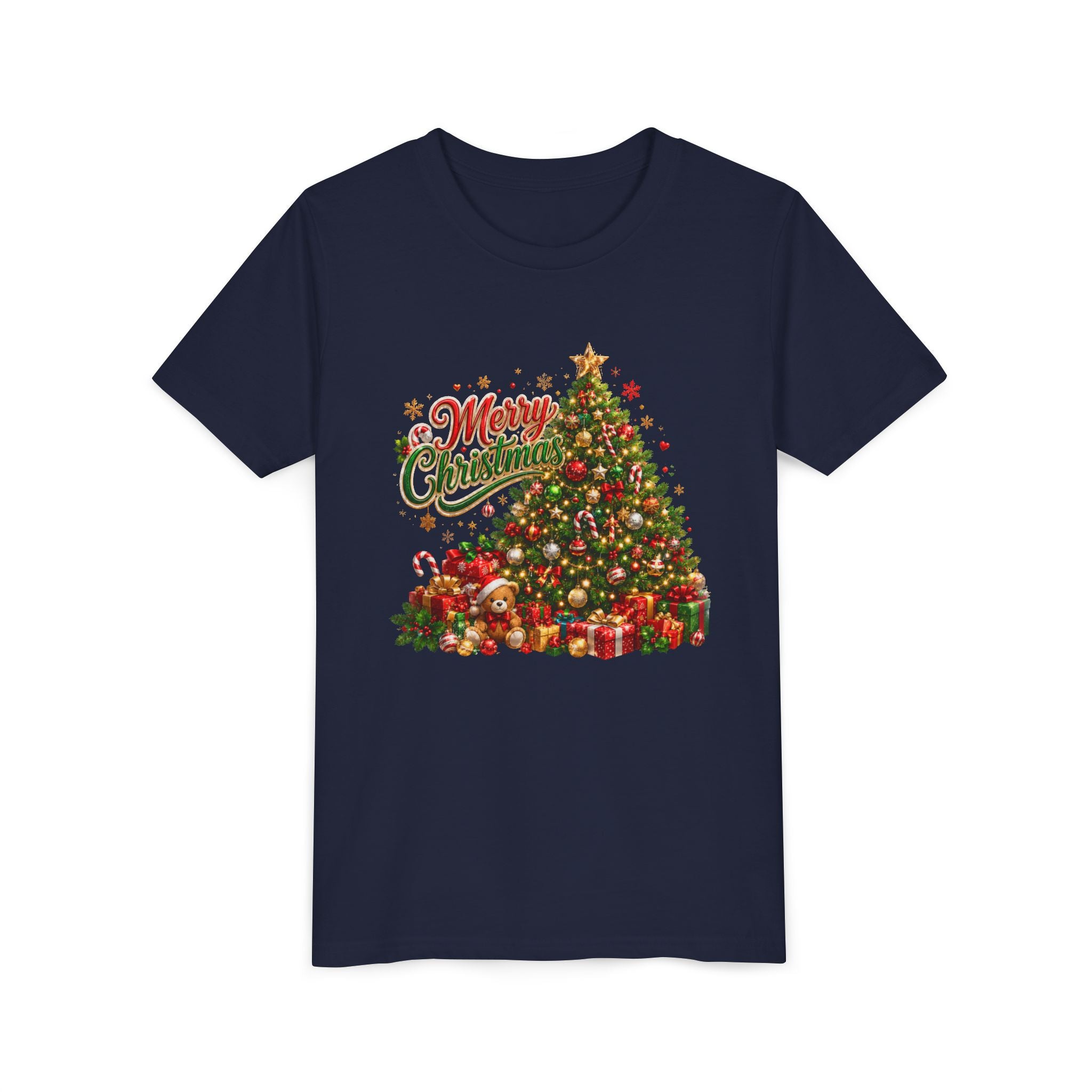 Merry Christmas Tree Shirt – Classic Holiday Tee | Christmas Gift for Kids and Famil
