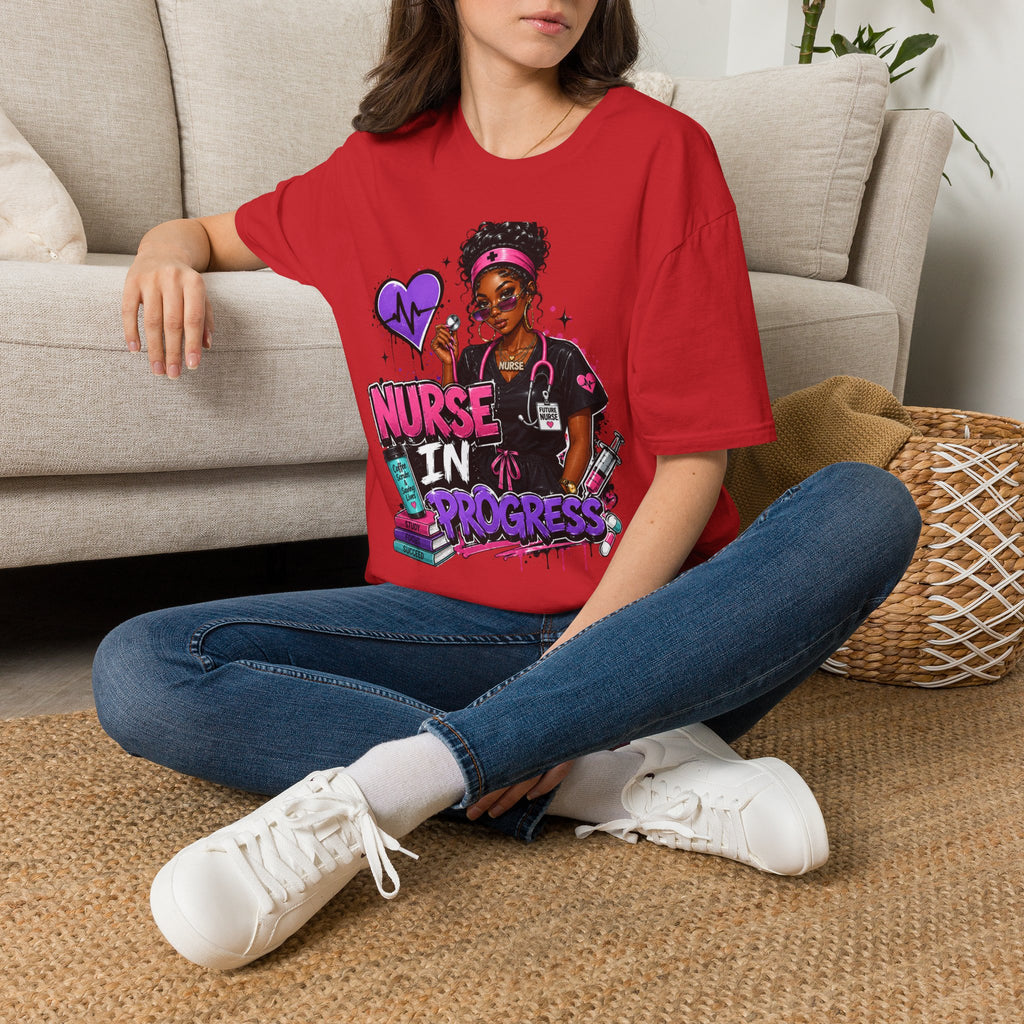 Nurse In Progress T-Shirt | Future Nurse Gift | Black Girl Nurse Graphic Tee