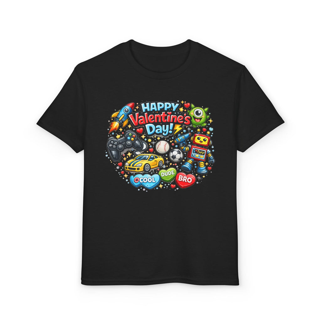 Happy Valentine's Day Cool Dude Bro Youth T-Shirt – Boys Gamer Robot Tee