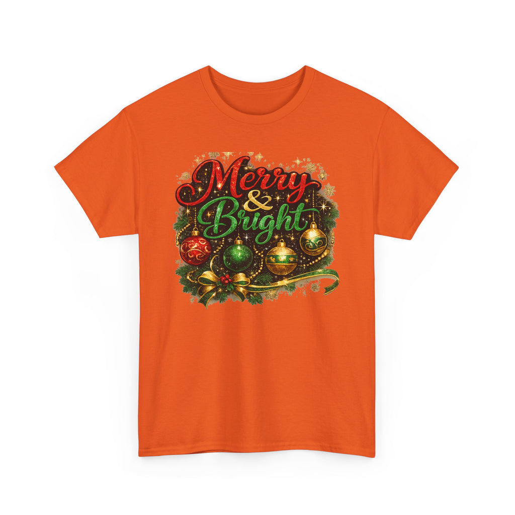 Merry and Bright Christmas Shirt – Glitter Holiday Tee | Classic Christmas Gift