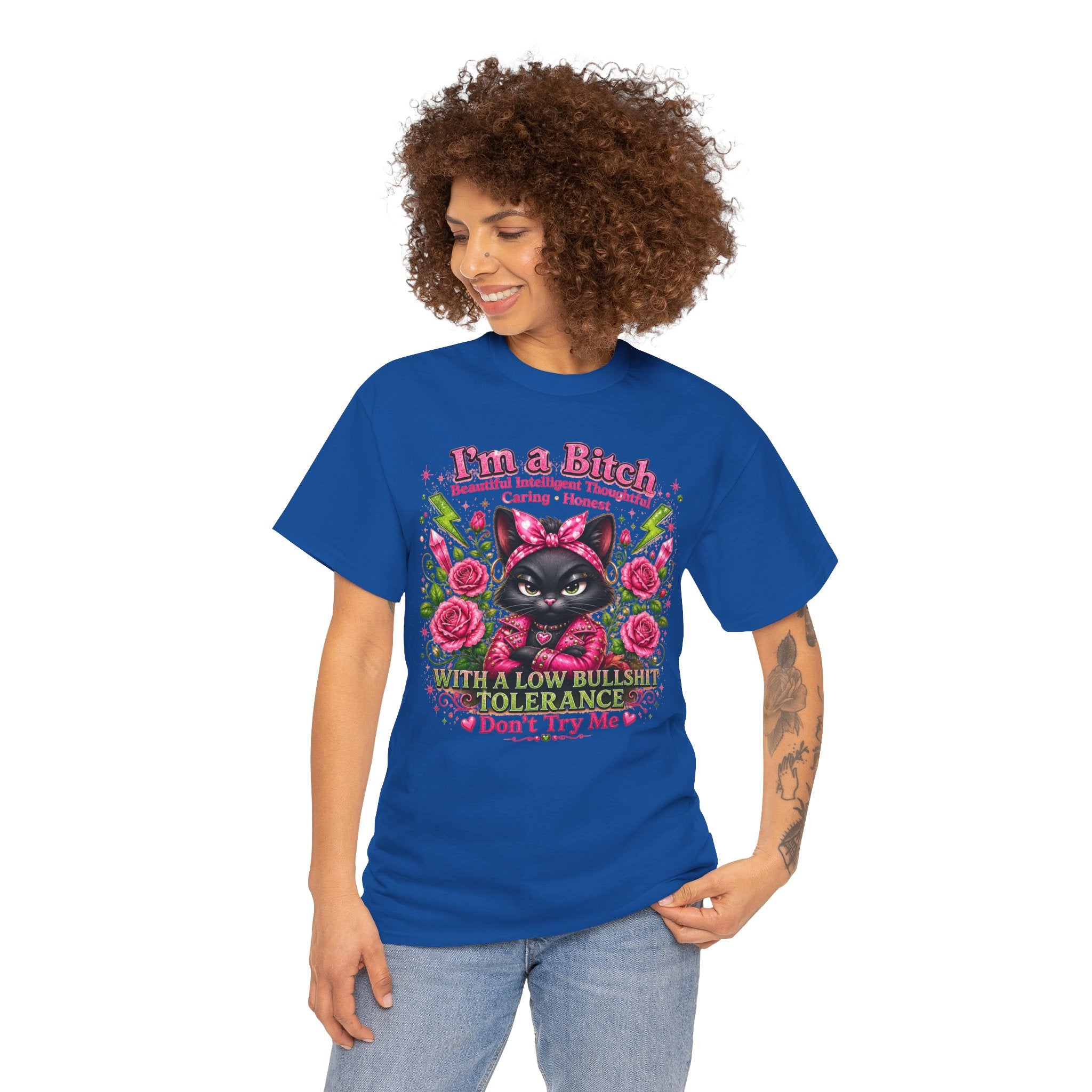 I'm a B.I.T.C.H. Sassy Cat Shirt – Beautiful Intelligent Thoughtful Caring Honest | Funny Attitude Tee