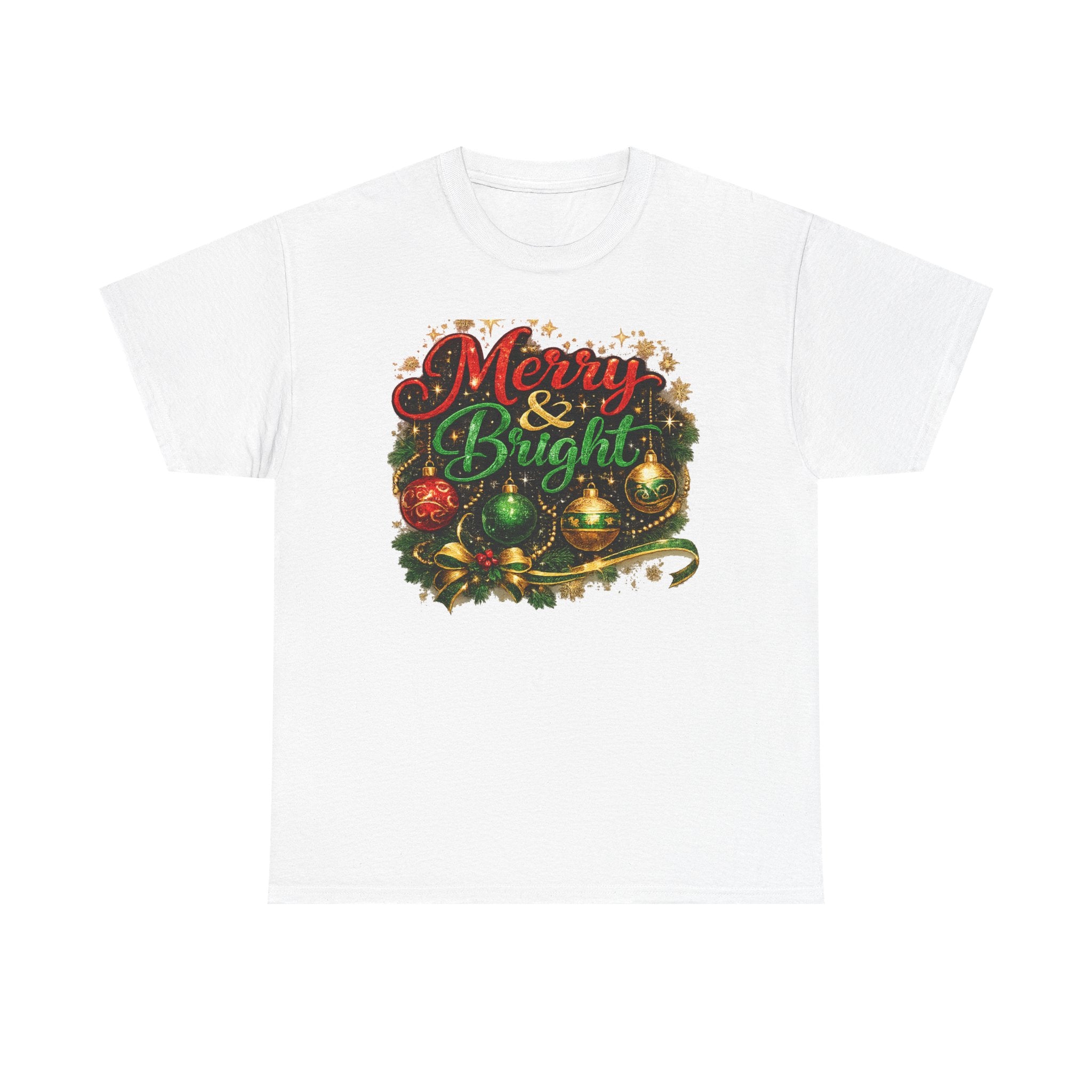 Merry and Bright Christmas Shirt – Glitter Holiday Tee | Classic Christmas Gift