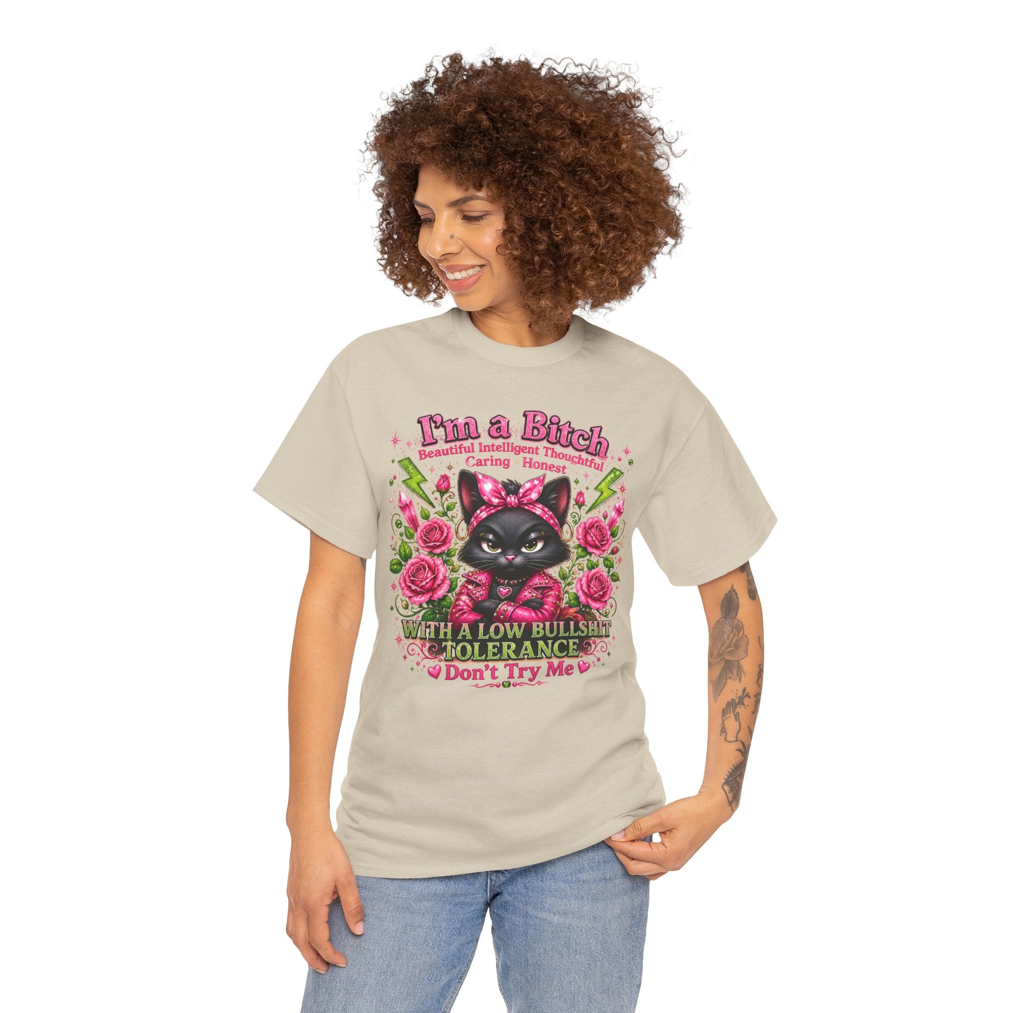 I'm a B.I.T.C.H. Sassy Cat Shirt – Beautiful Intelligent Thoughtful Caring Honest | Funny Attitude Tee