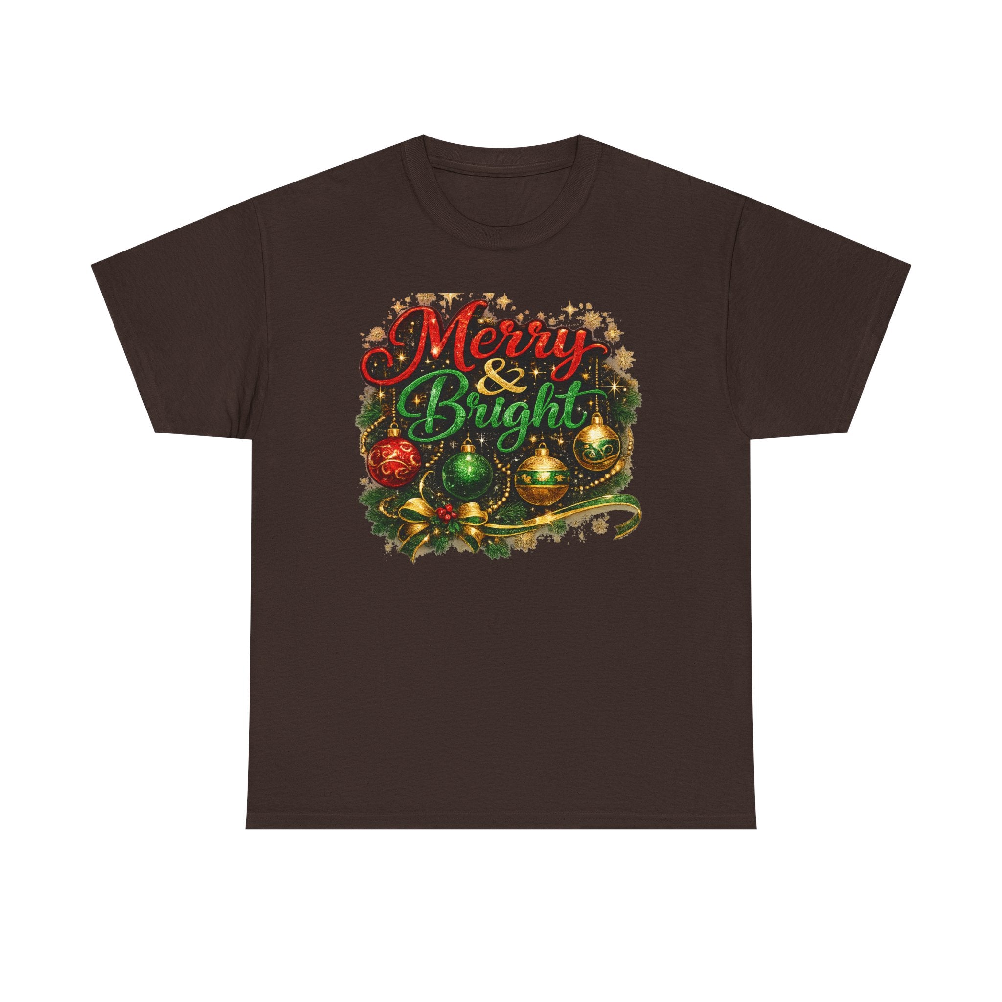 Merry and Bright Christmas Shirt – Glitter Holiday Tee | Classic Christmas Gift
